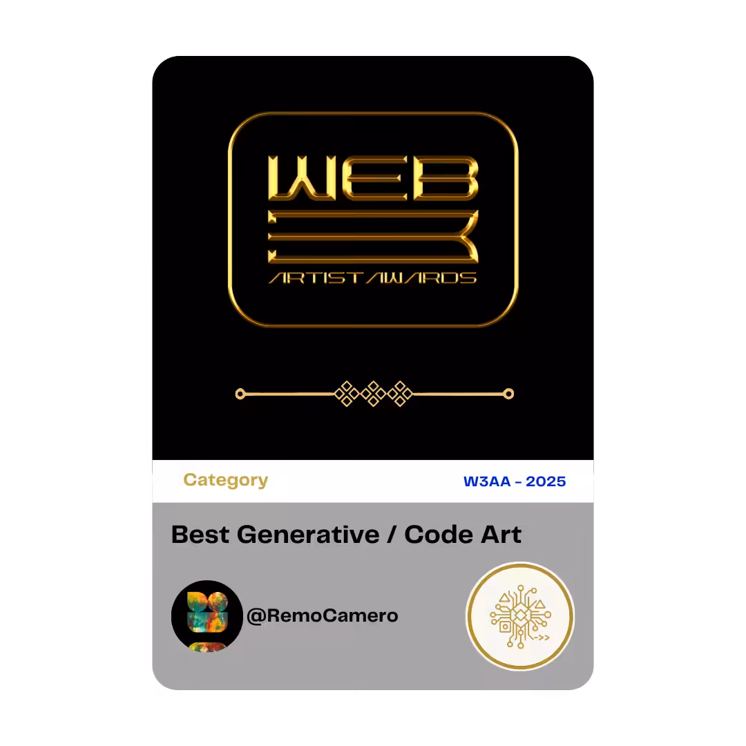 Award 15 - Best Generative Code Art - @RemoCamero