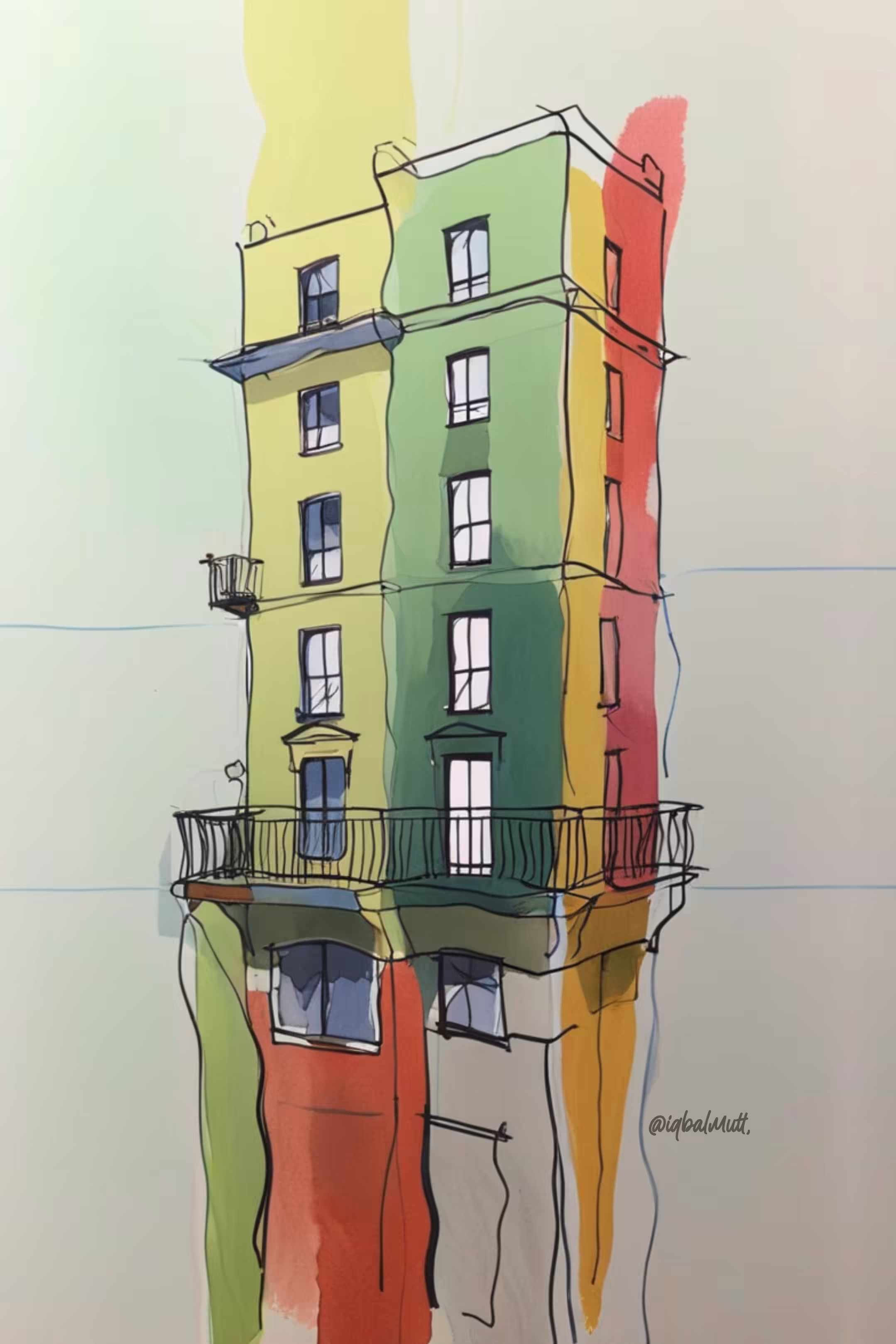 Grha Eklin Kotabaru in Watercolor