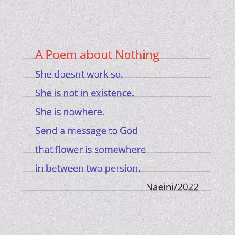 A Poem about Nothing #3