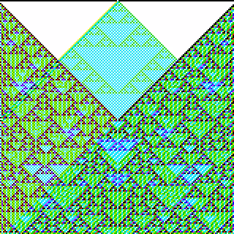 RGB Elementary Cellular Automaton #446