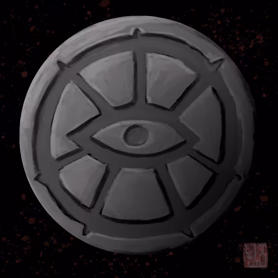 Silver Dark Wheel Coin