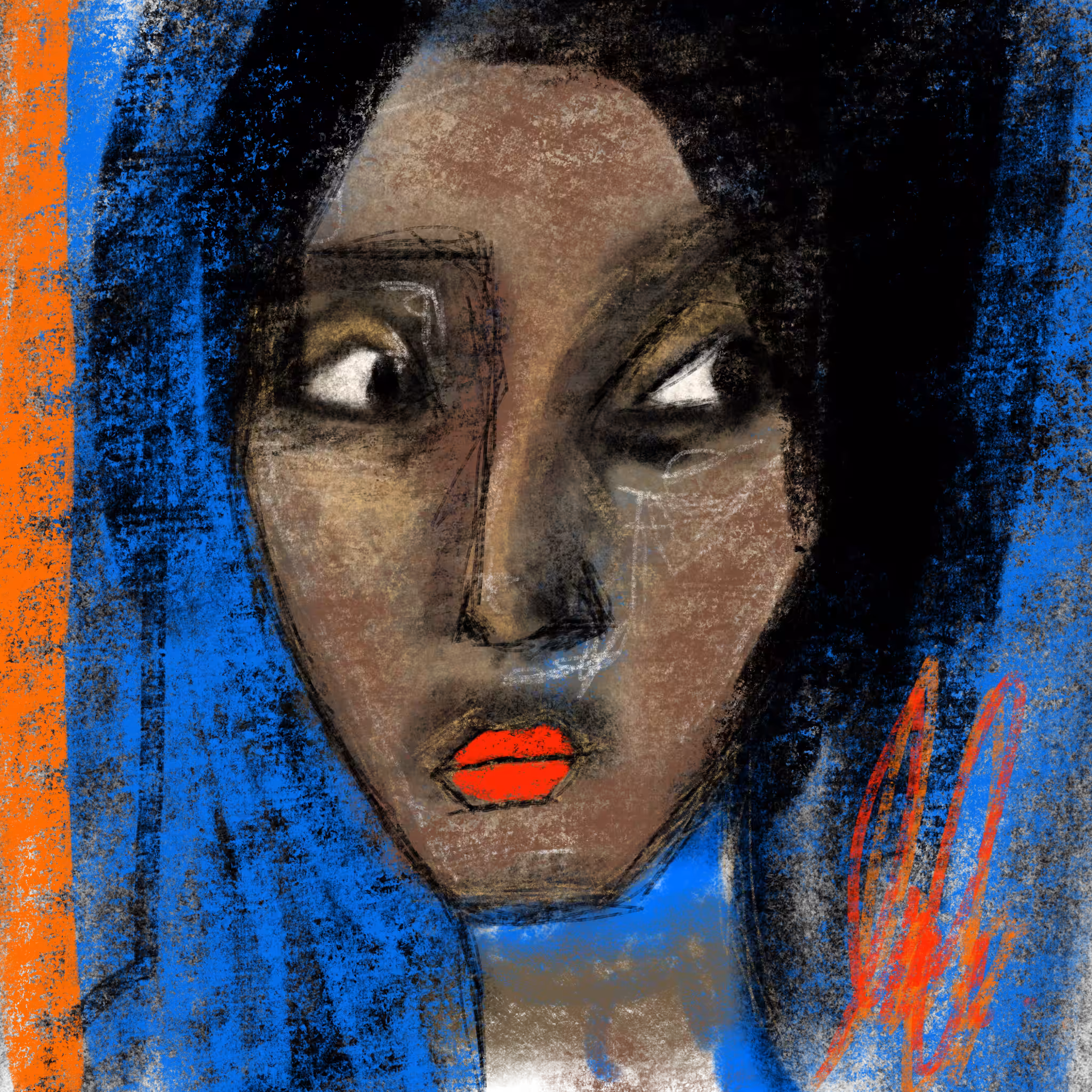 ABstract portrait African art: whoishe