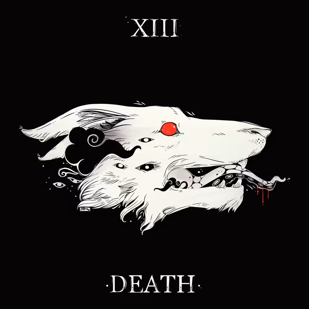 Death Tarot Card Wolf Art
