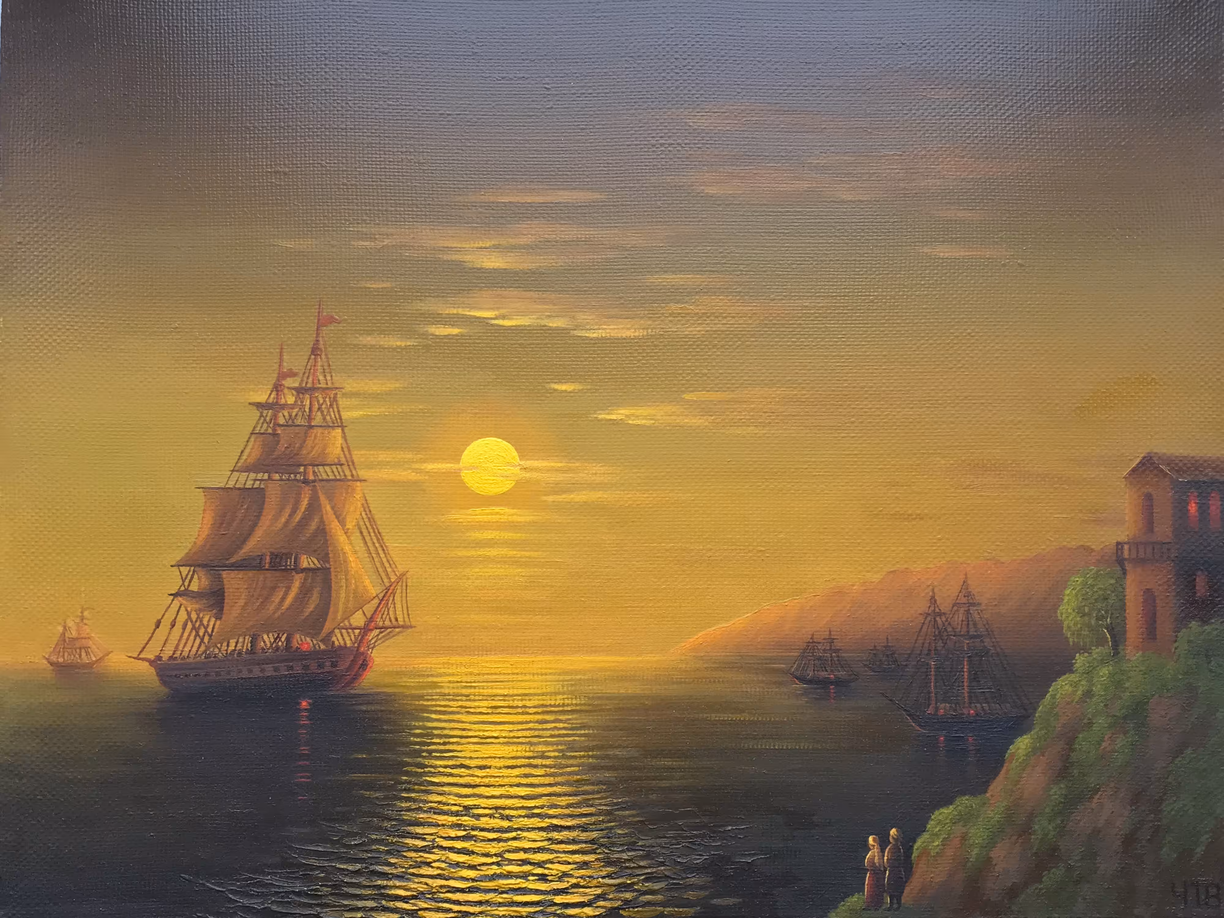 Moonlight on the sea