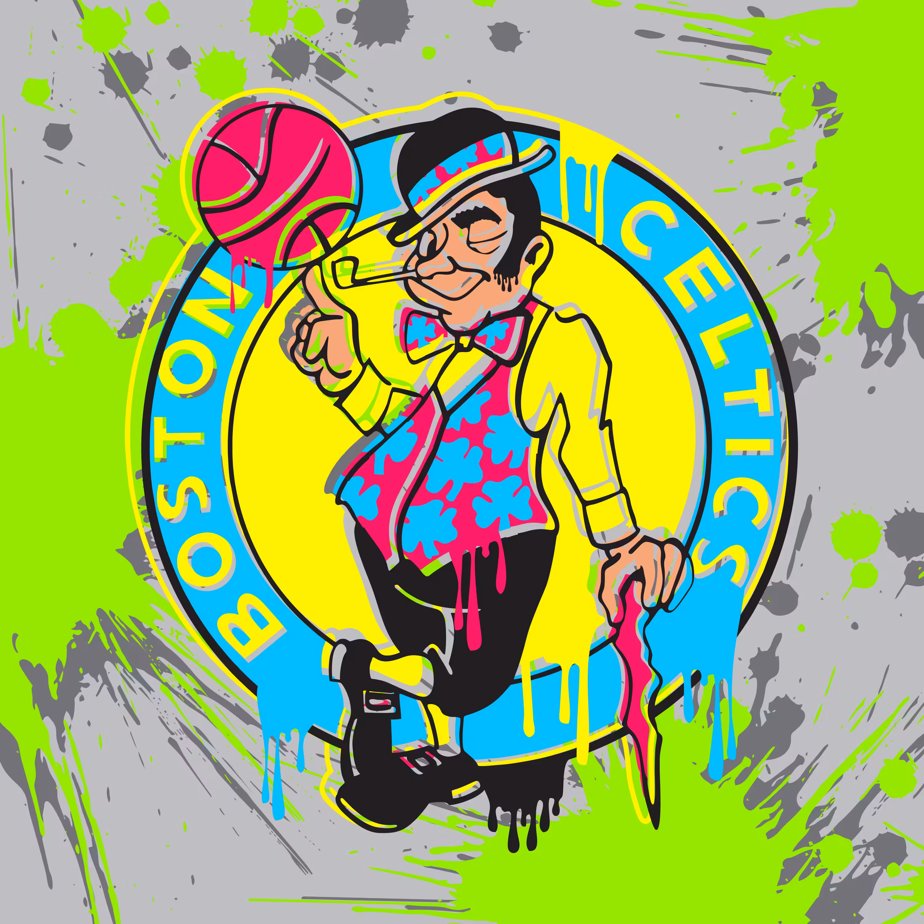 Boston Celtics Logo Graffiti - Day