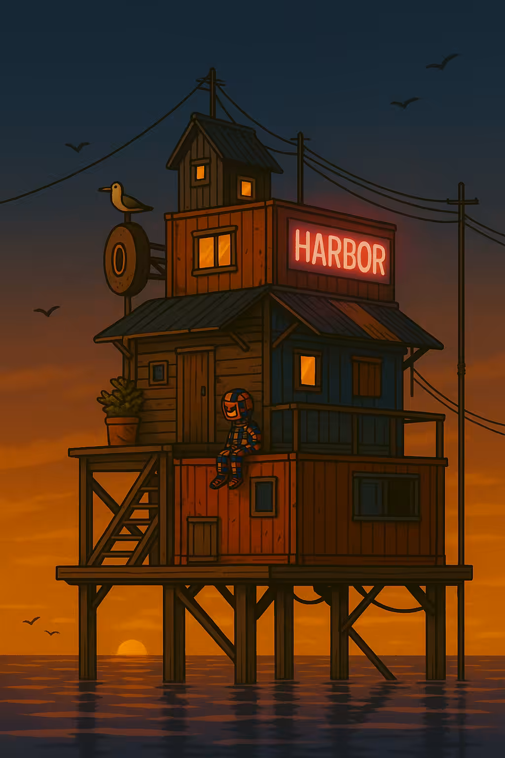 Neon Harbor Silence