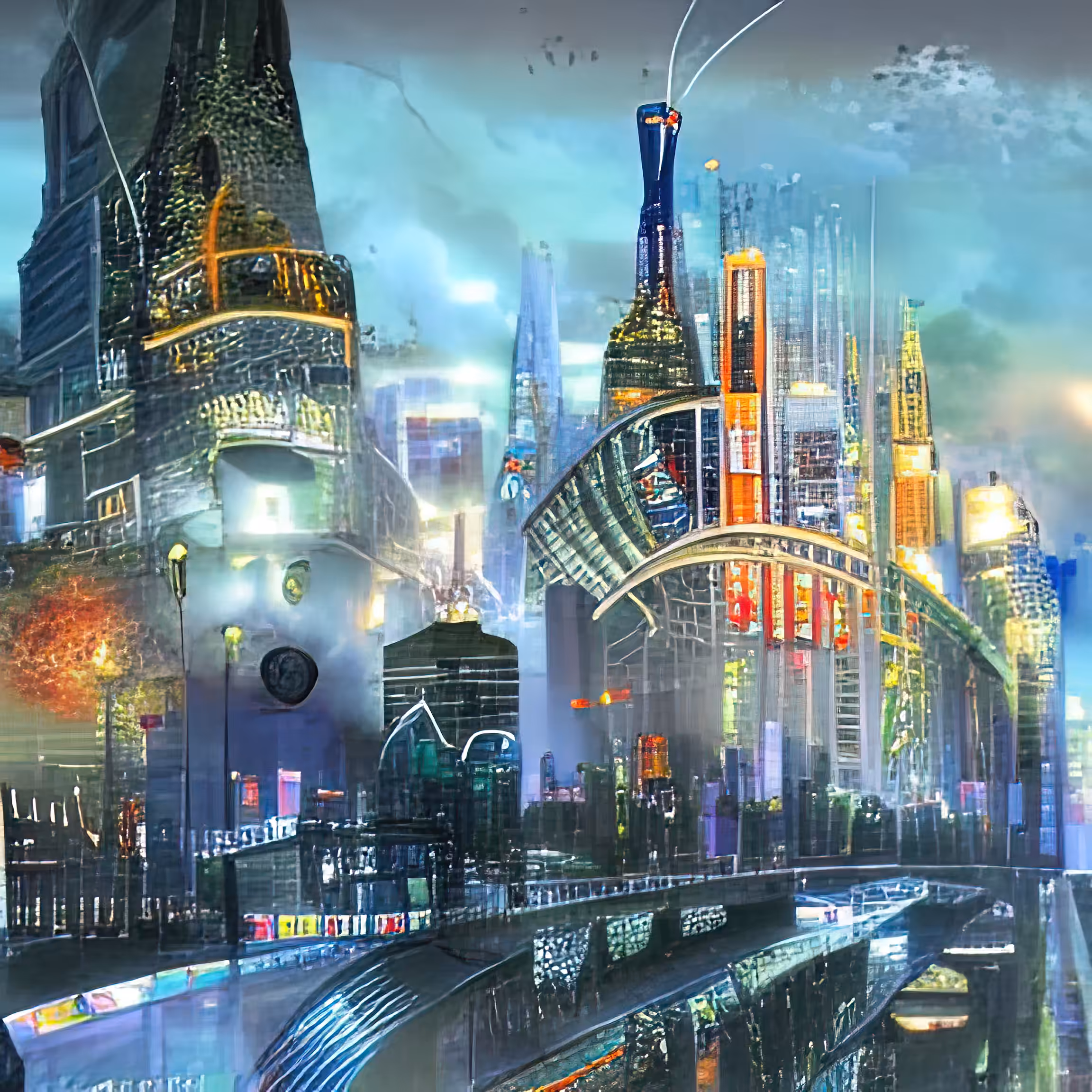 cyber city dusk 1030585557