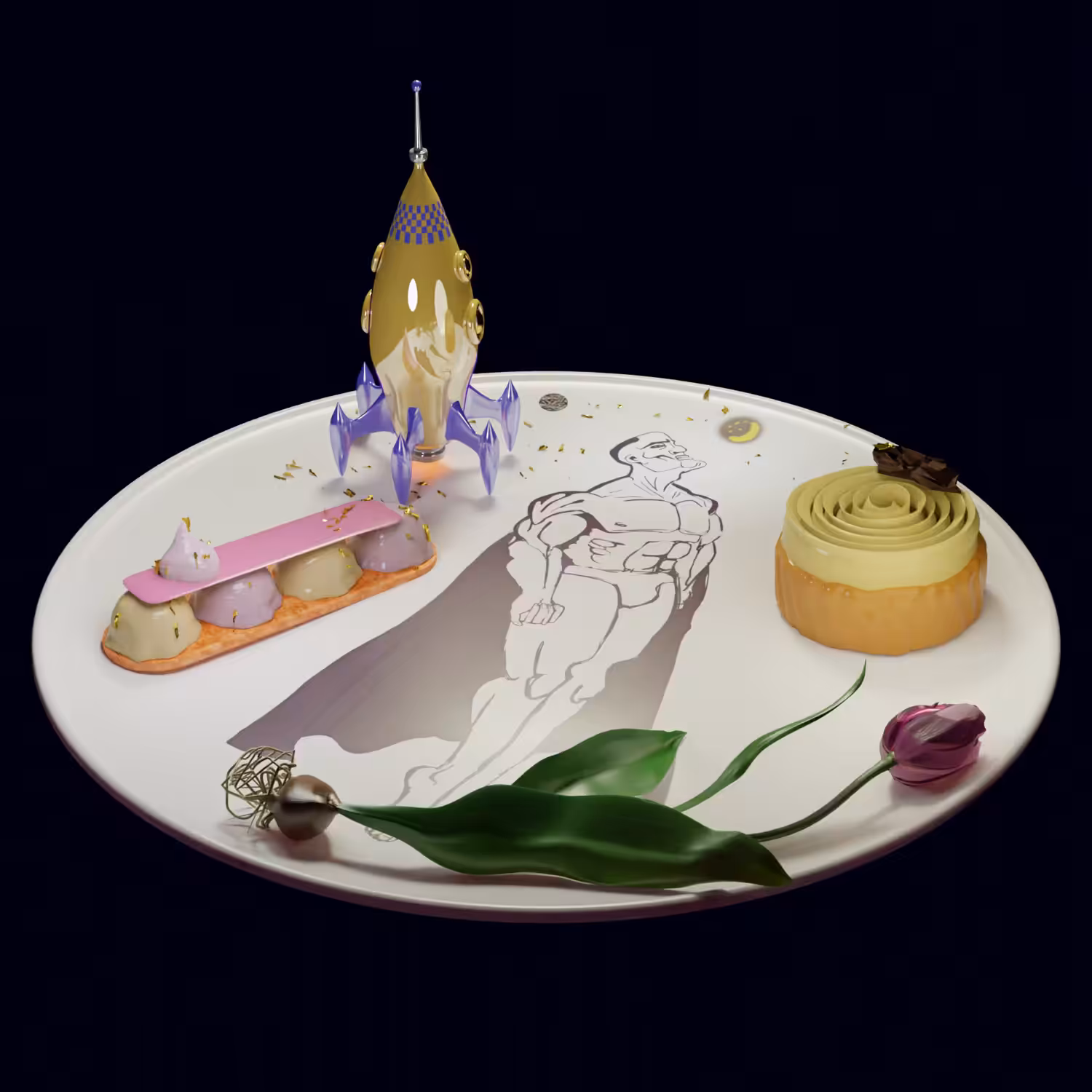 Sculpt plate "To the Moon" by Koloto