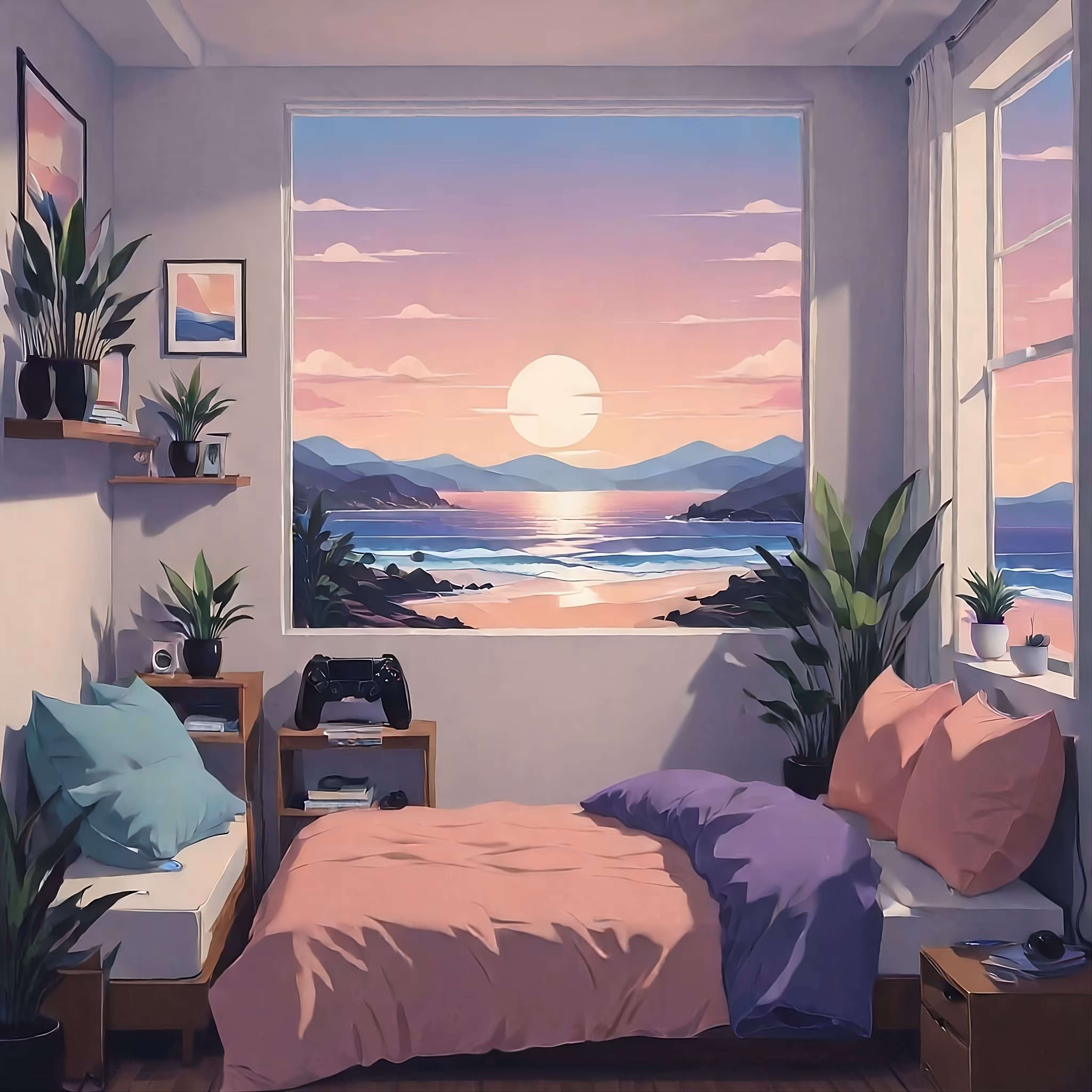 Sunset over the ocean