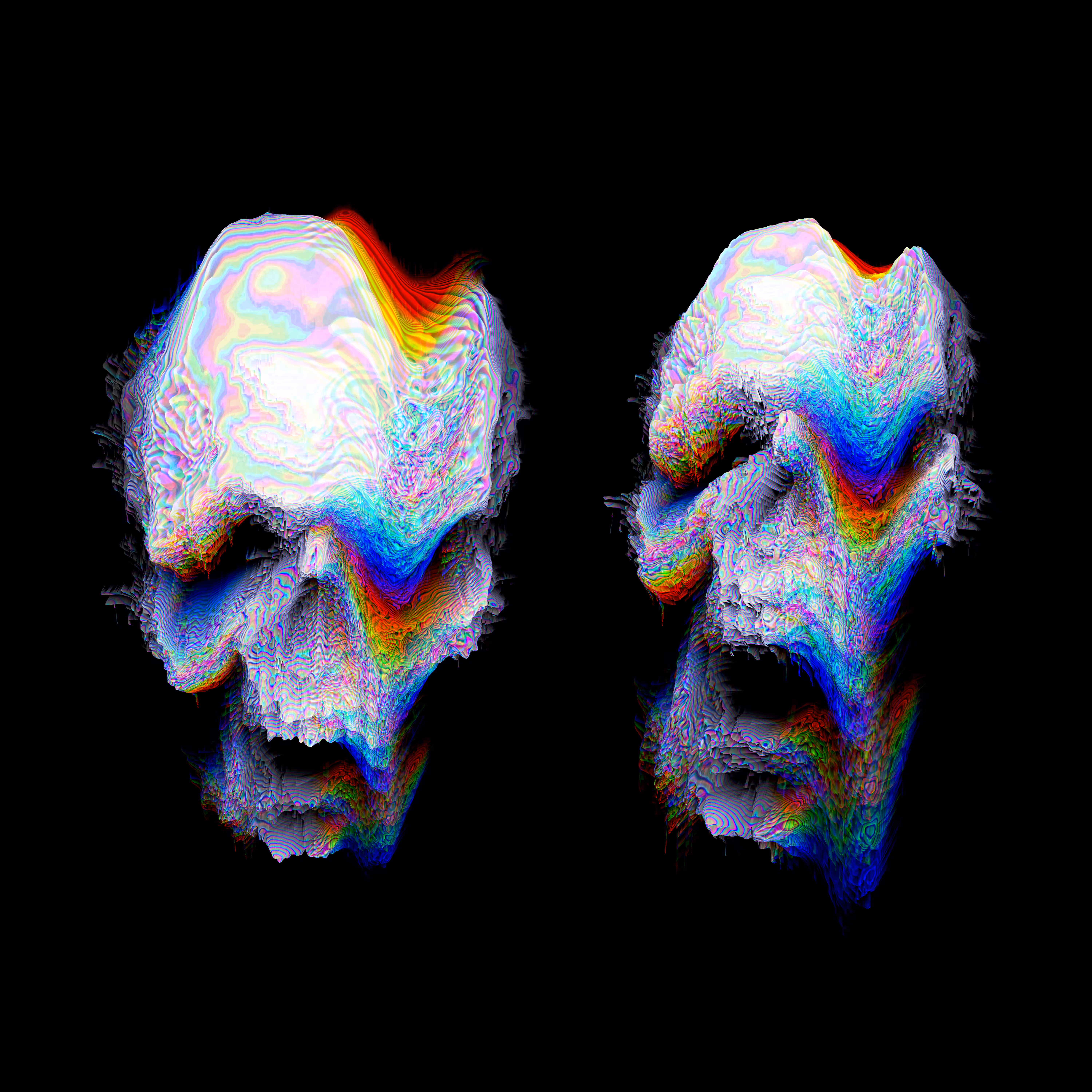 CYBER SCULPTURE (MELTING SKULL II)