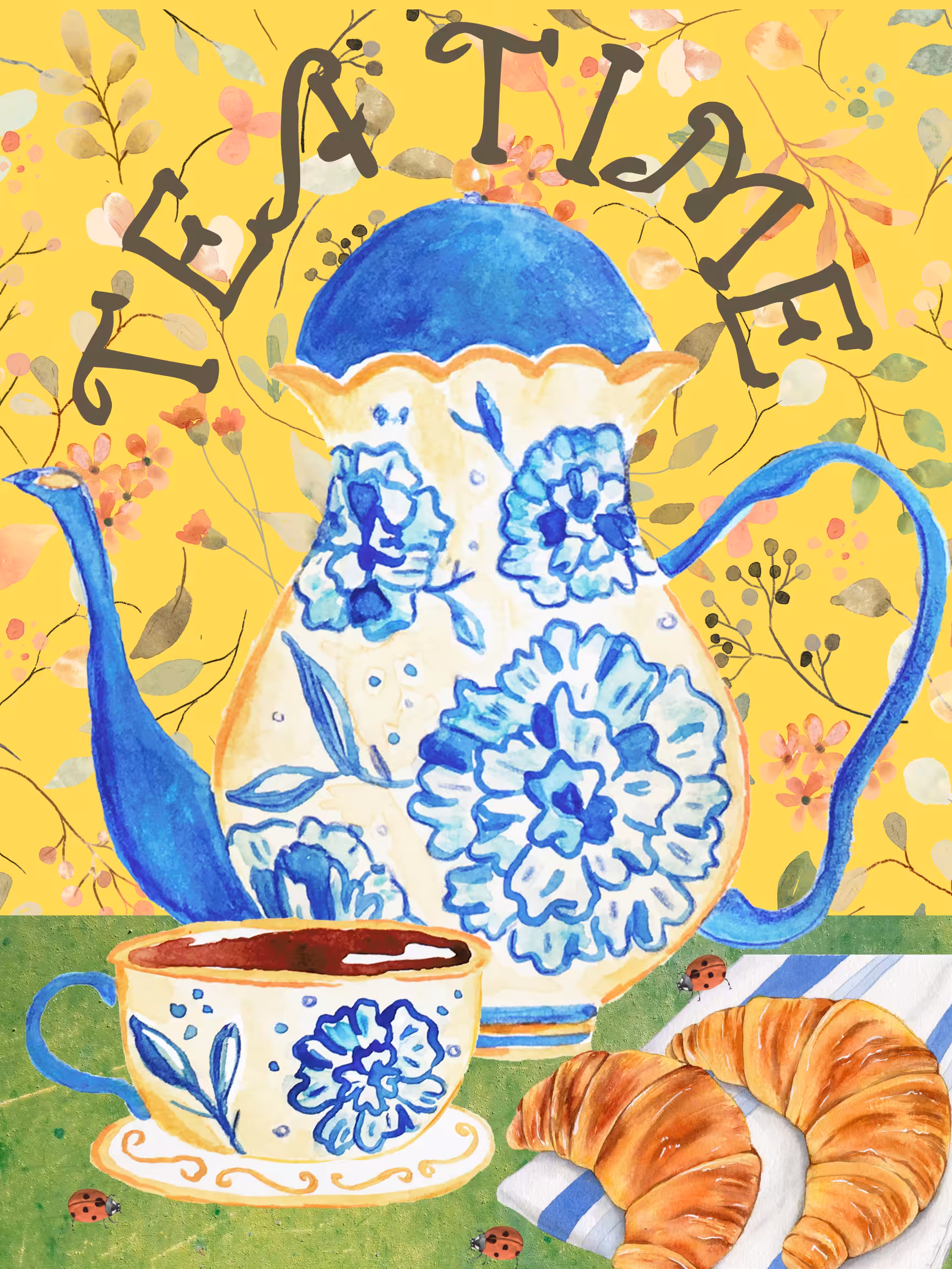 1/1 Collage Art : Tea Time