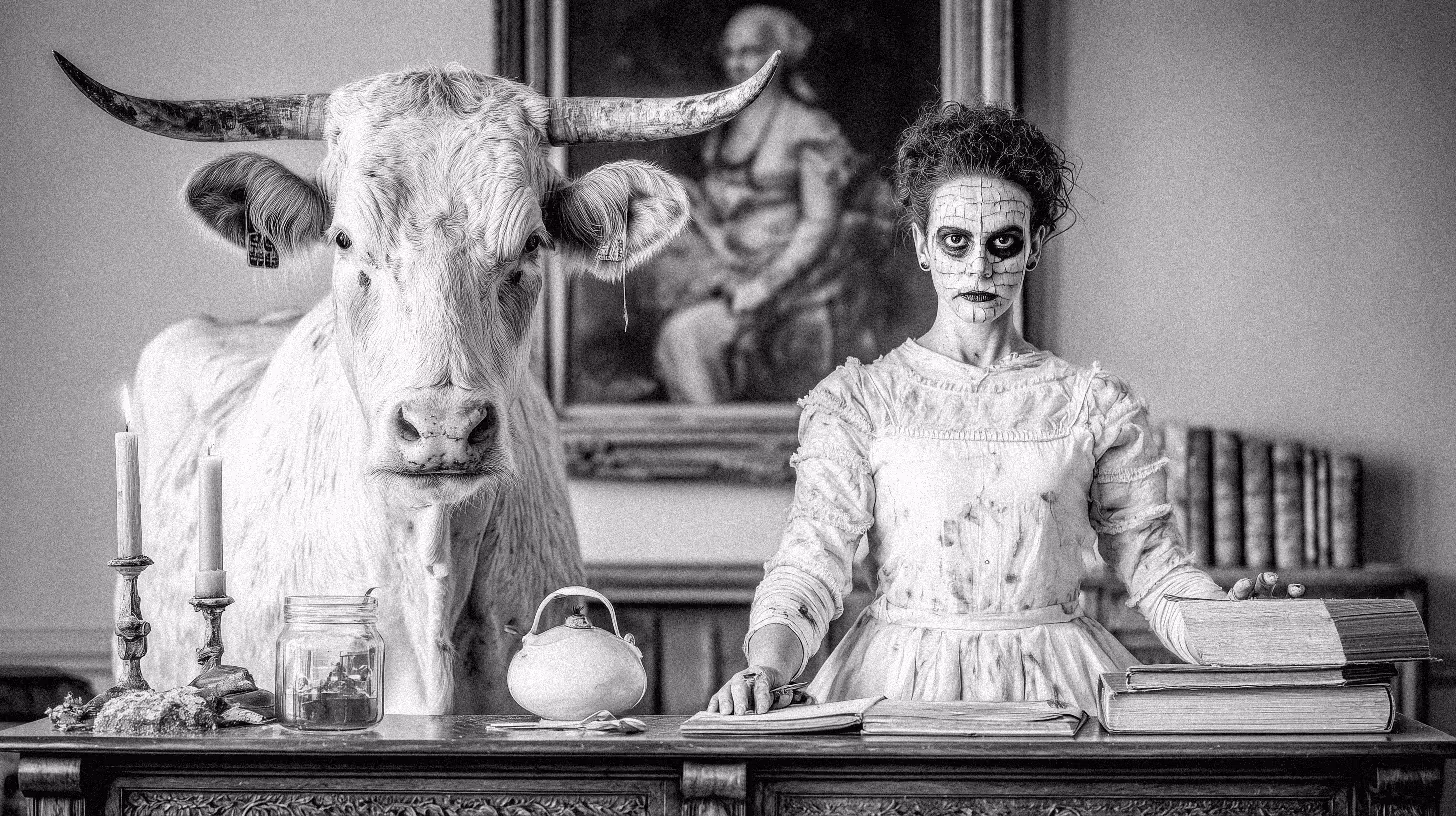 A girl and her cow