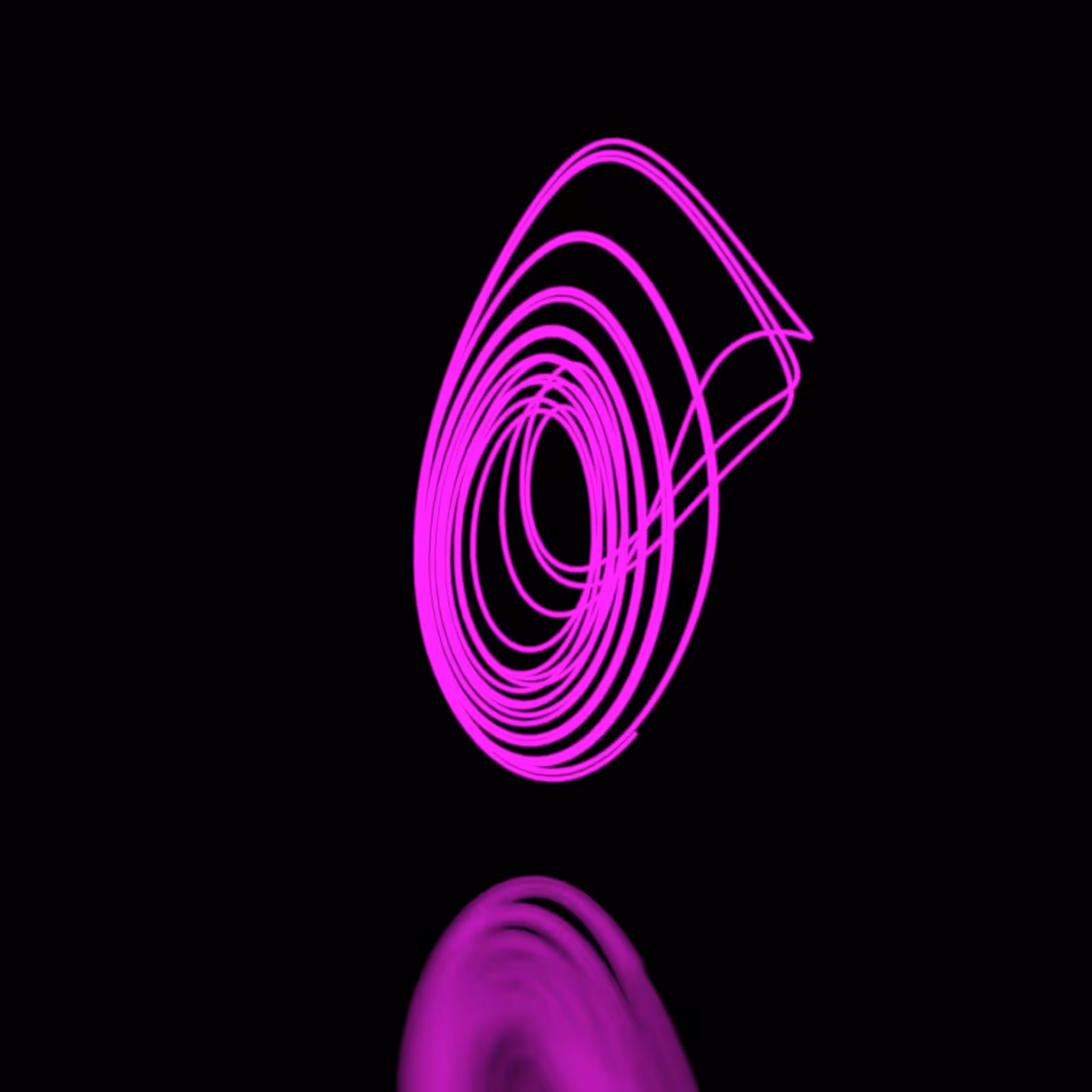 Generative Neon Strange Attractor - Monocolour - Visual Illusion - RF#1