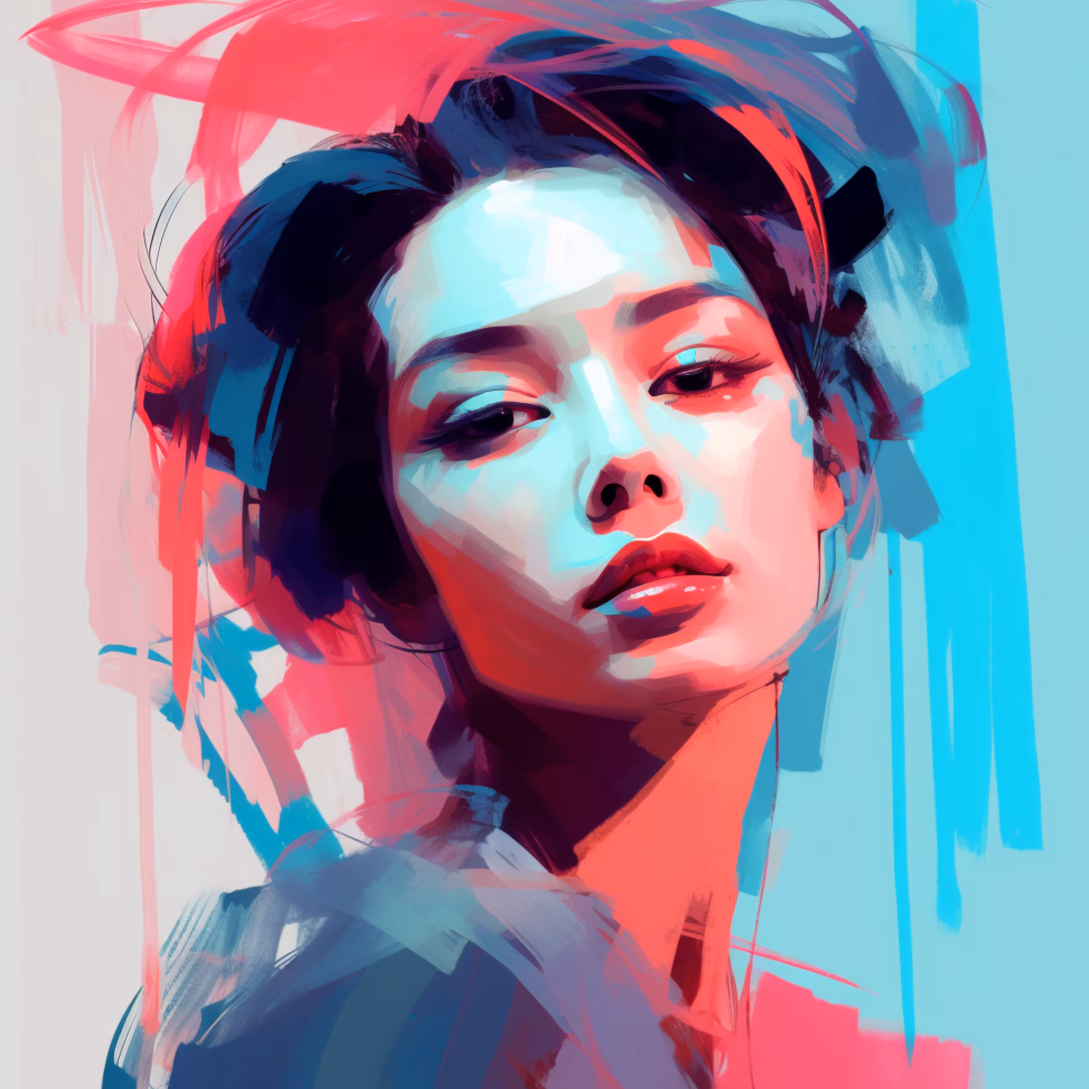 Light blue and light pink
