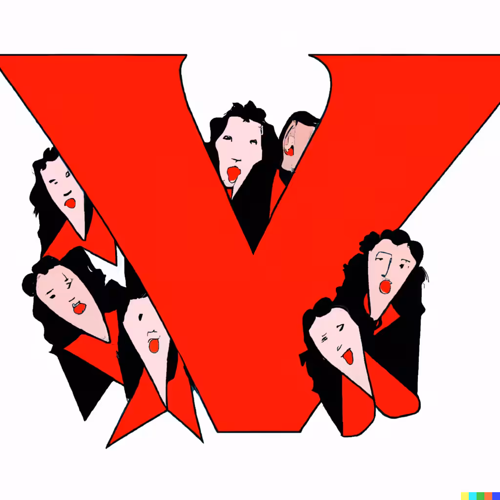 Letter V surrounded with Vampires