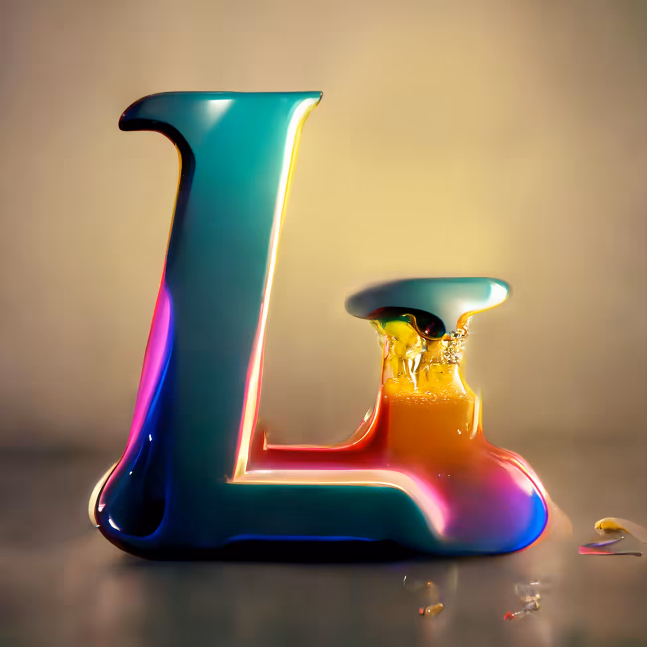 Shiny Liquid Alphabet Series - L