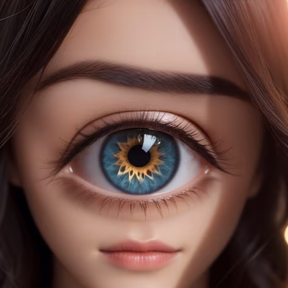Sunflower in one eye