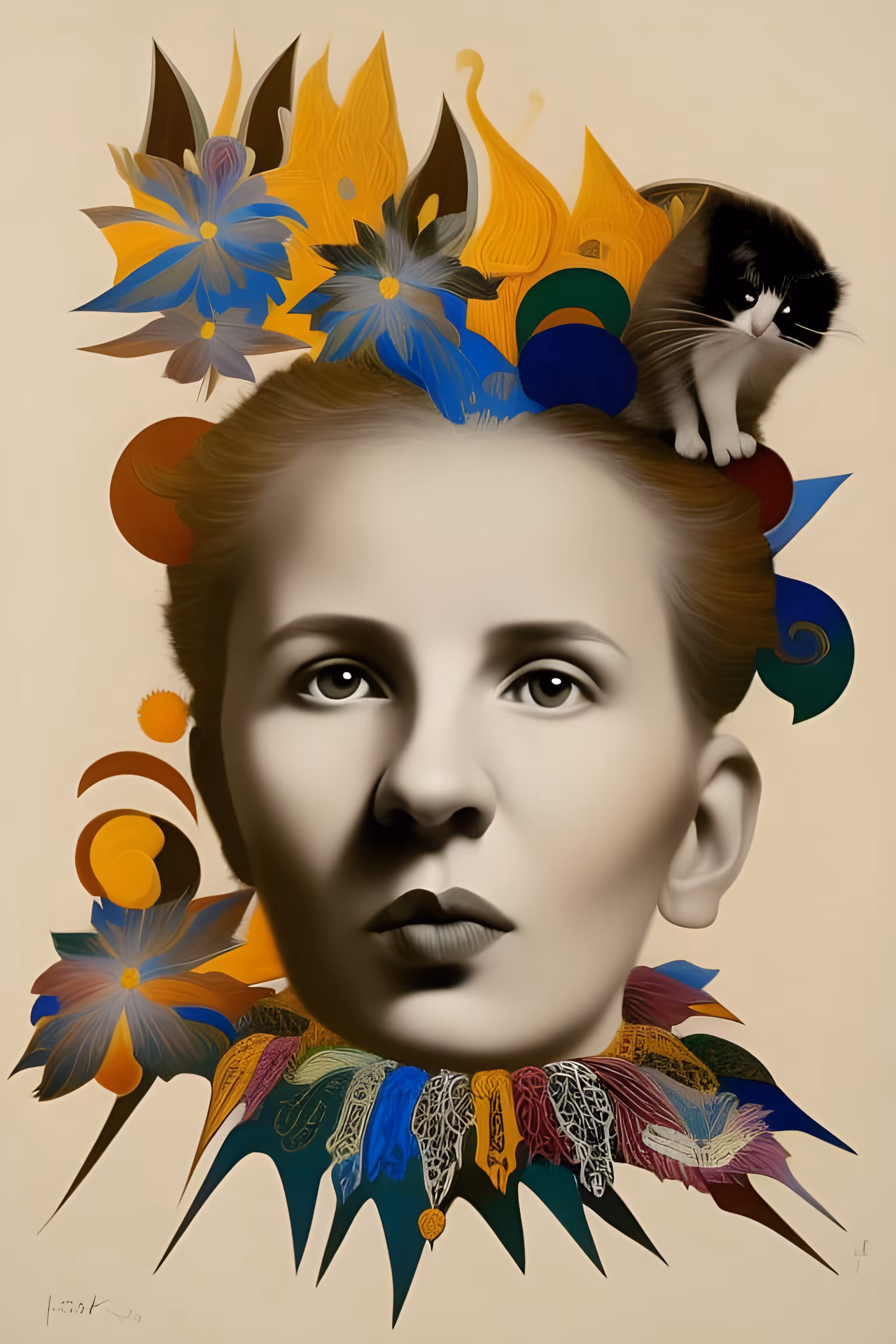 woman with cat
