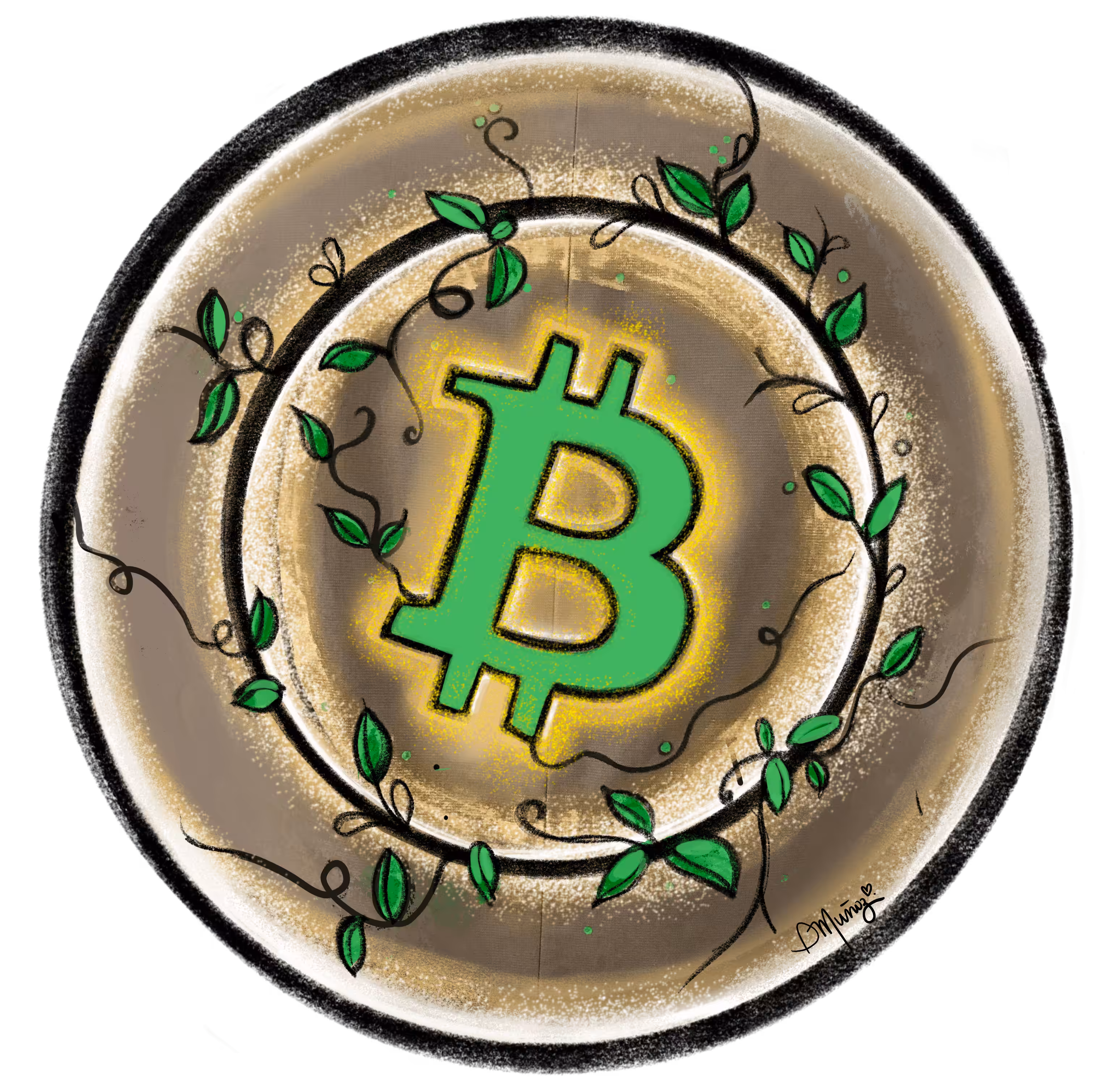 The Green Bitcoin by Dani Munoz