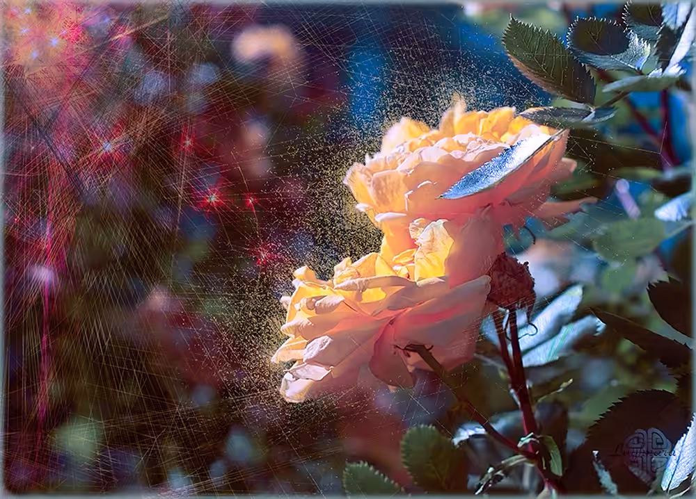 Roses in Web of Sunlight