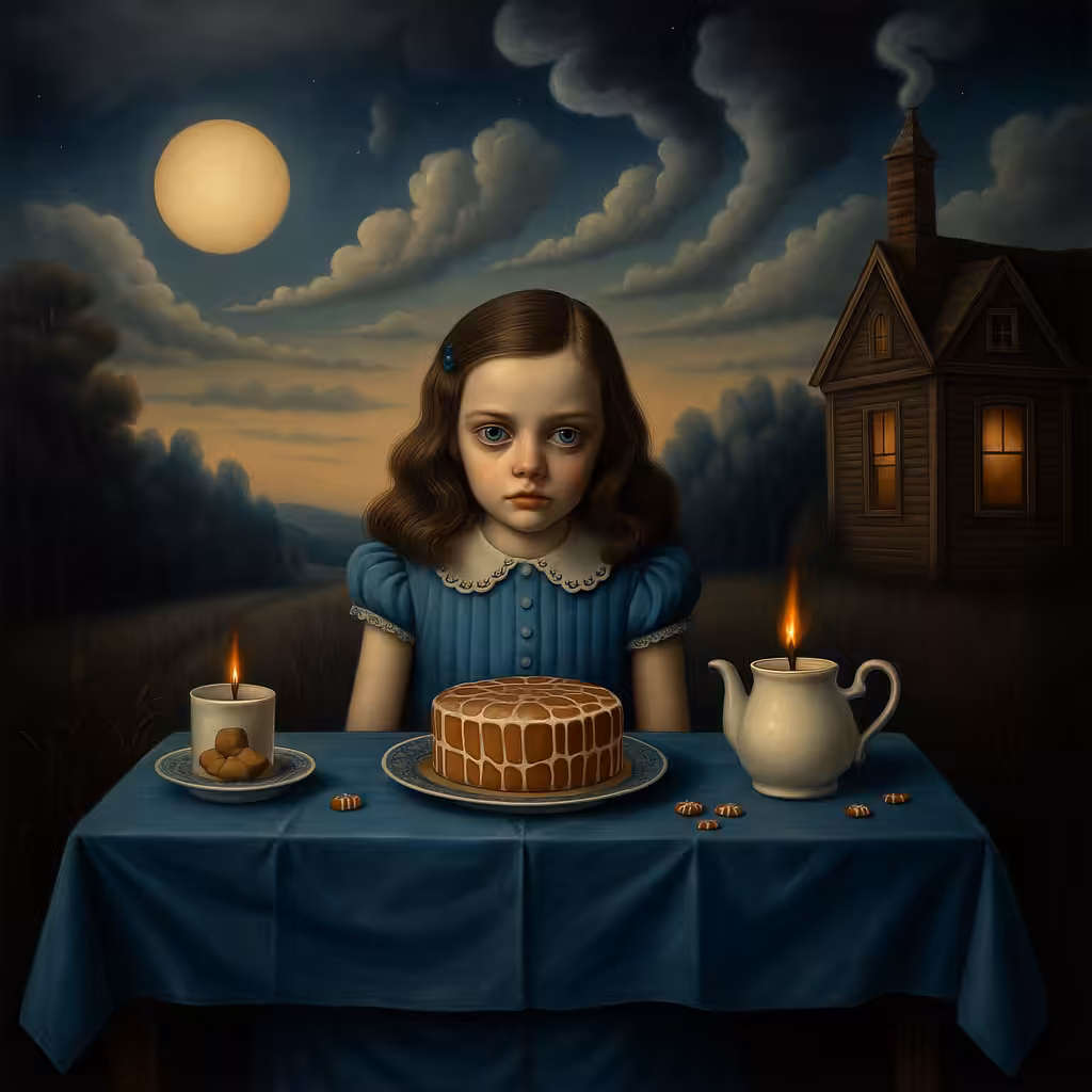 Melancholy Girl Under the Moonlight