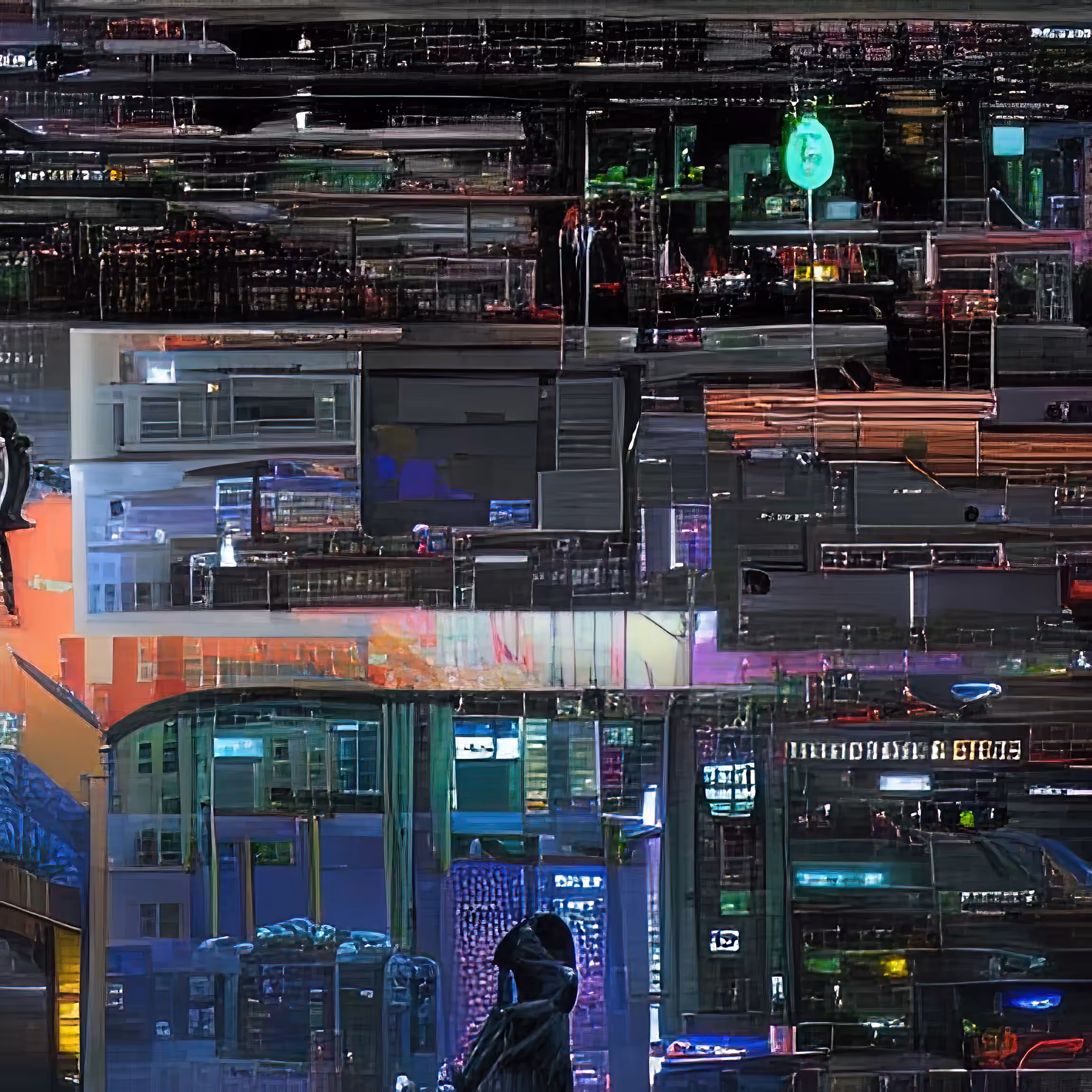 cyberpunk city panorama night 149318656