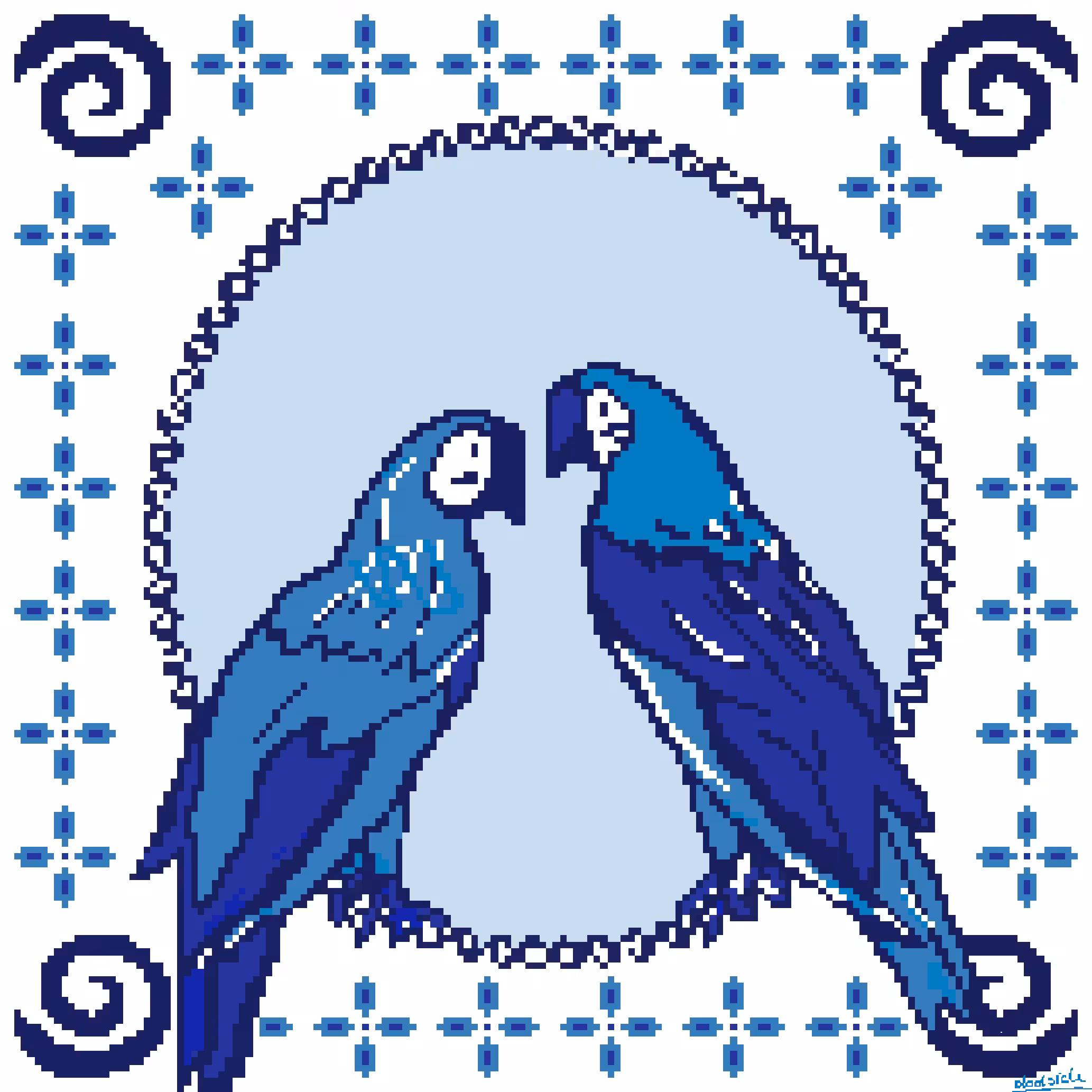 Delft Bue Parrots