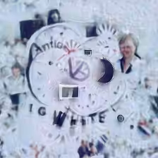 Time: `a white clock`