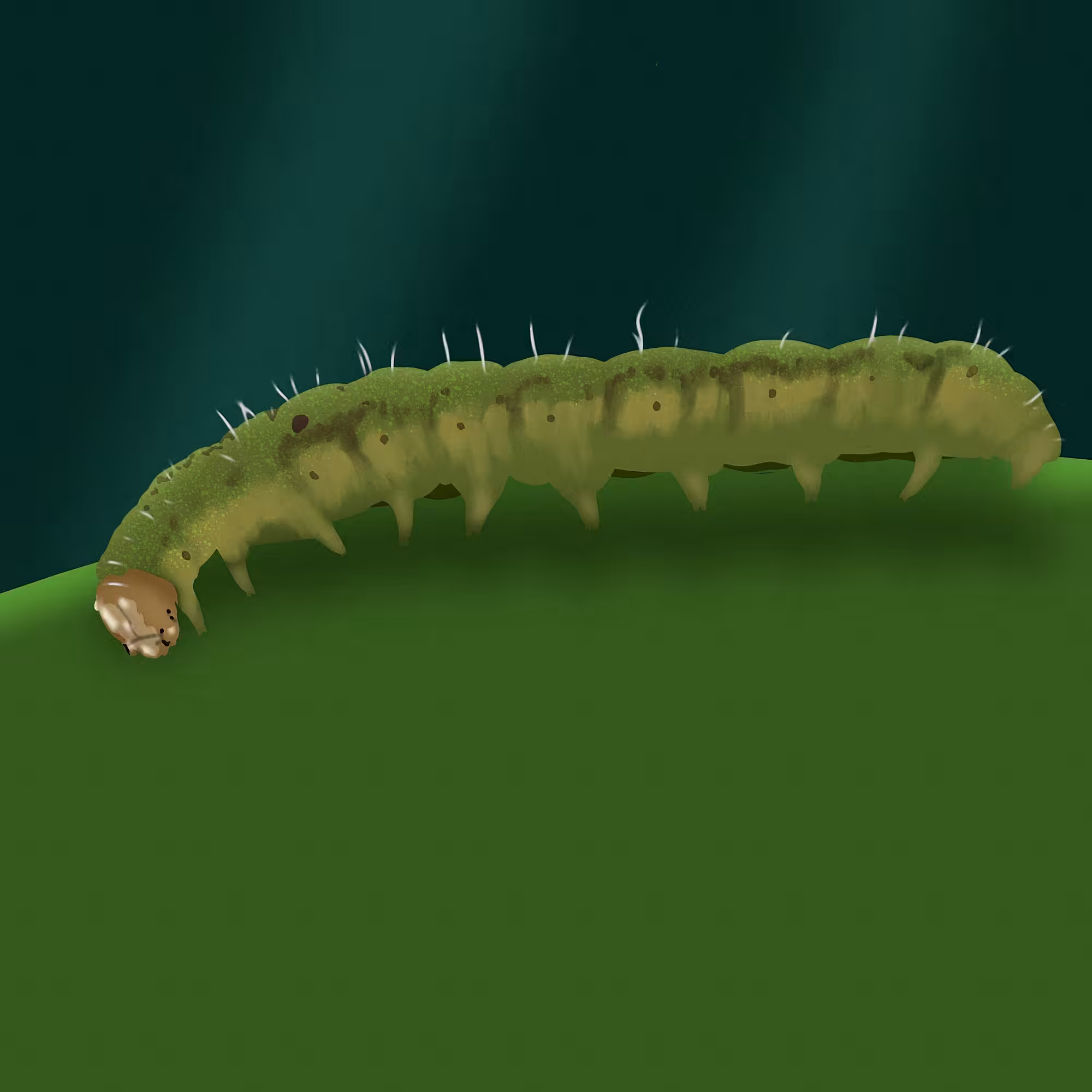 Art Of Abolfazl : A Green Worm In Macro View 