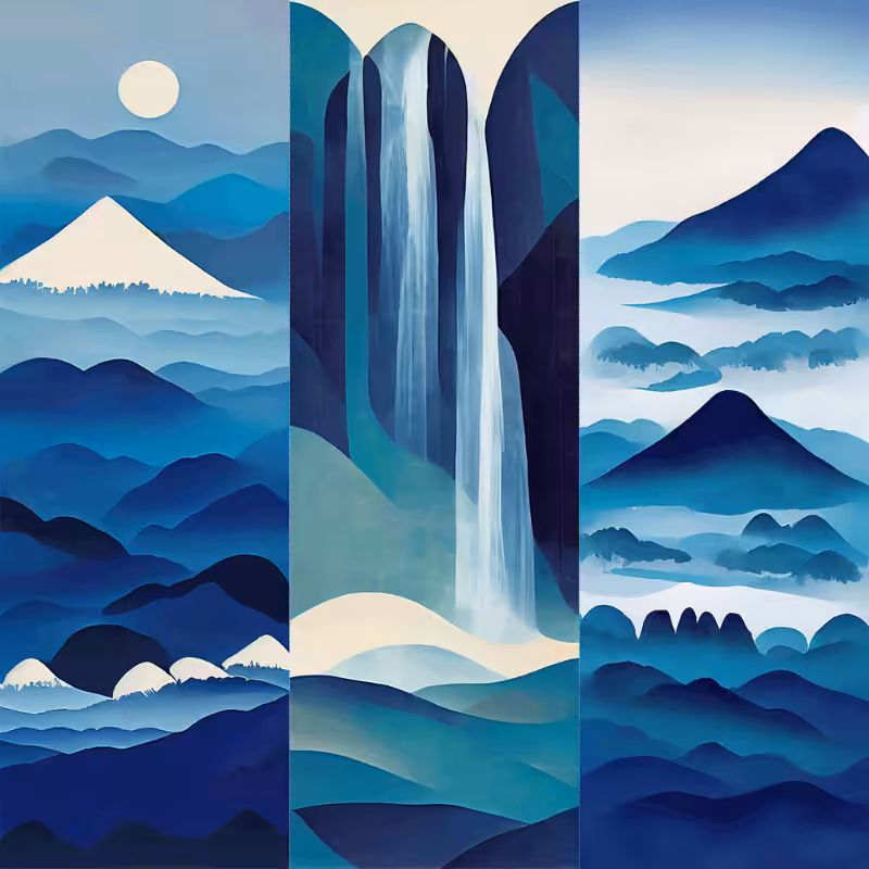 AI Japanese Waterfall #12