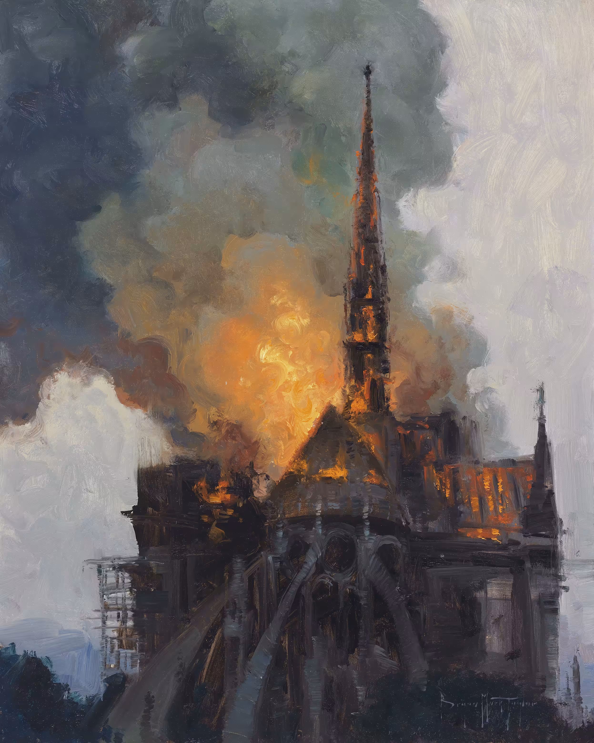 Notre Dame on Fire 