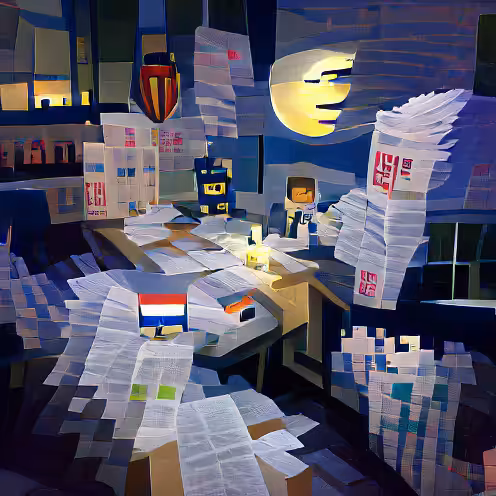 Crowded Night in the Office