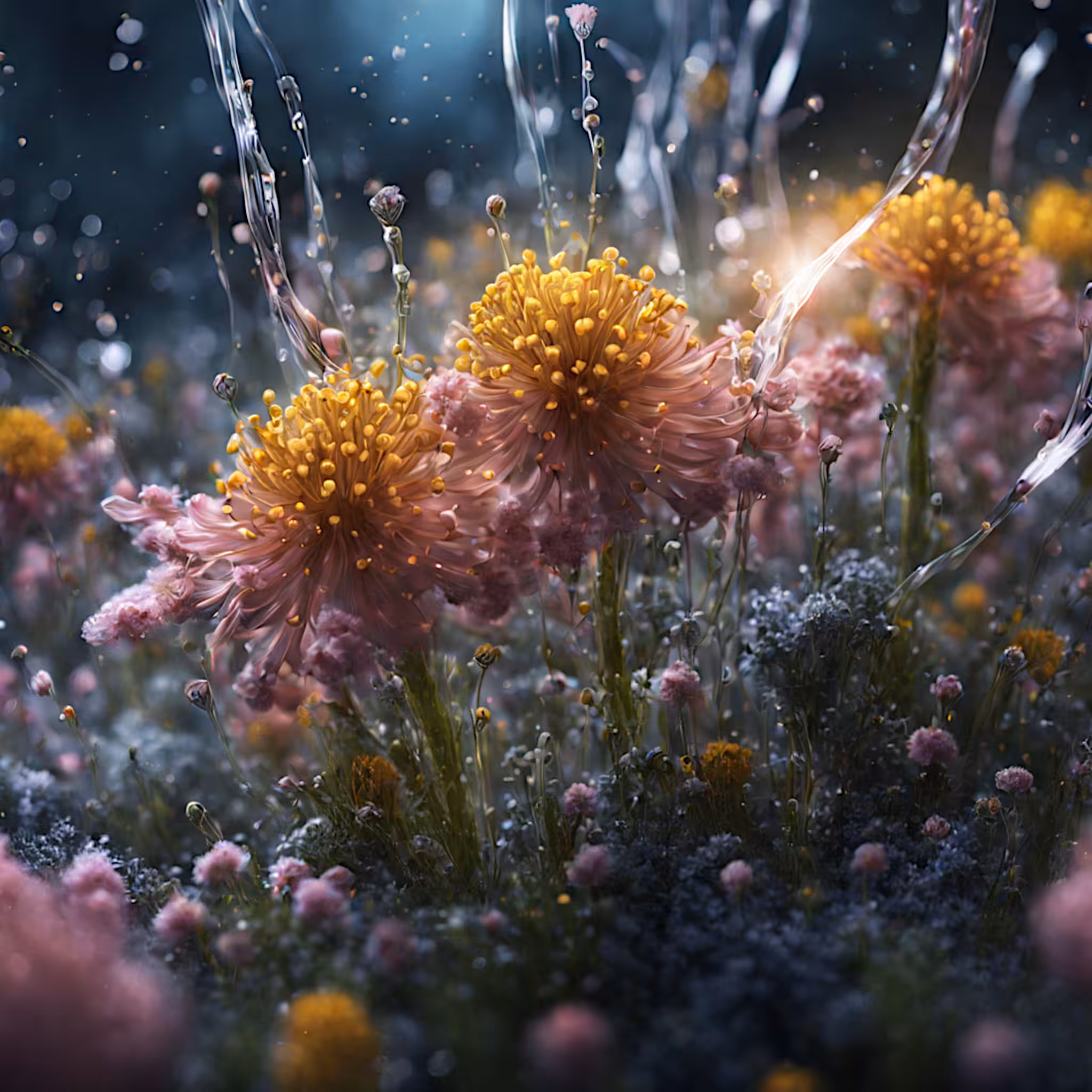 "Morning Dew on Blossoms"