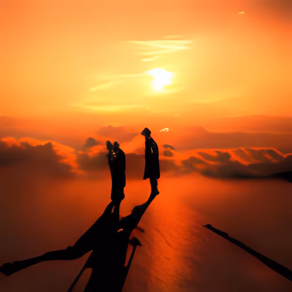 ran into the sunset