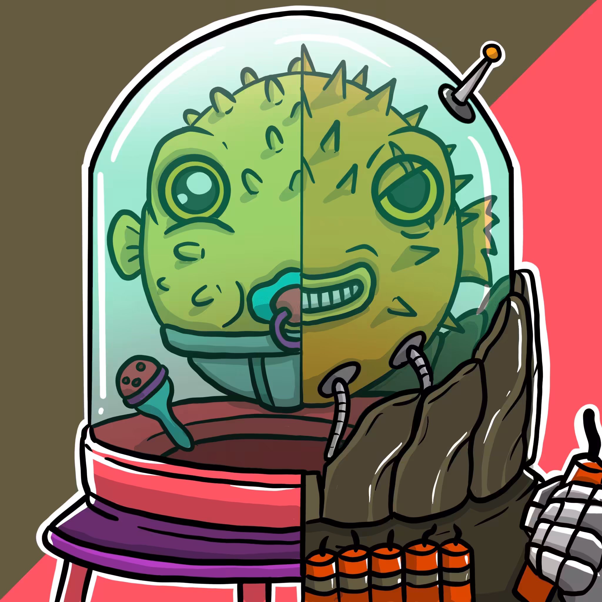Mirror Zoo: Puffer Fish / Bombadier (common)