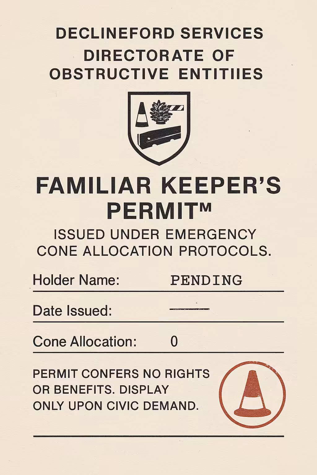 Familiar Keeper’s Permit™