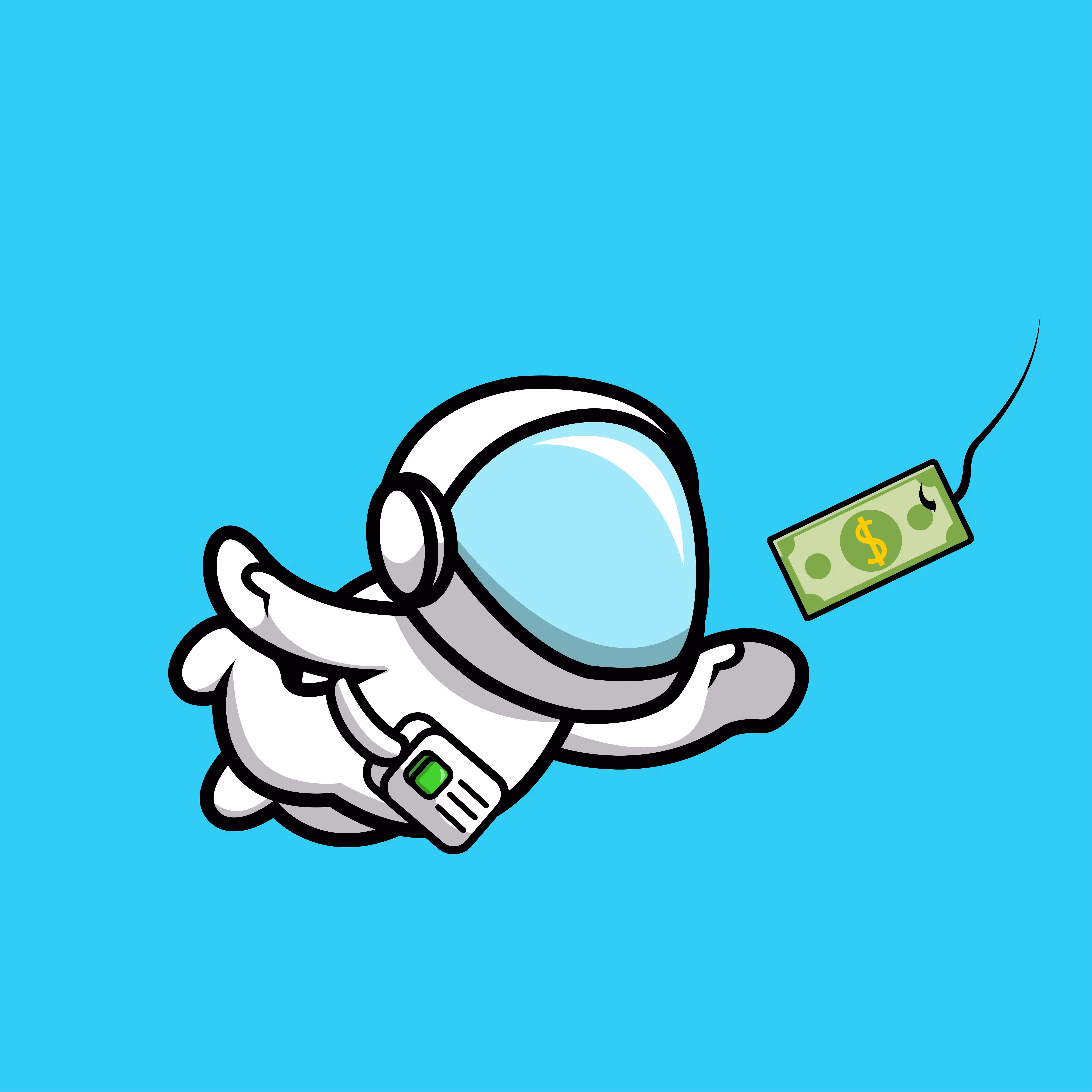 Astronaut Catching Money