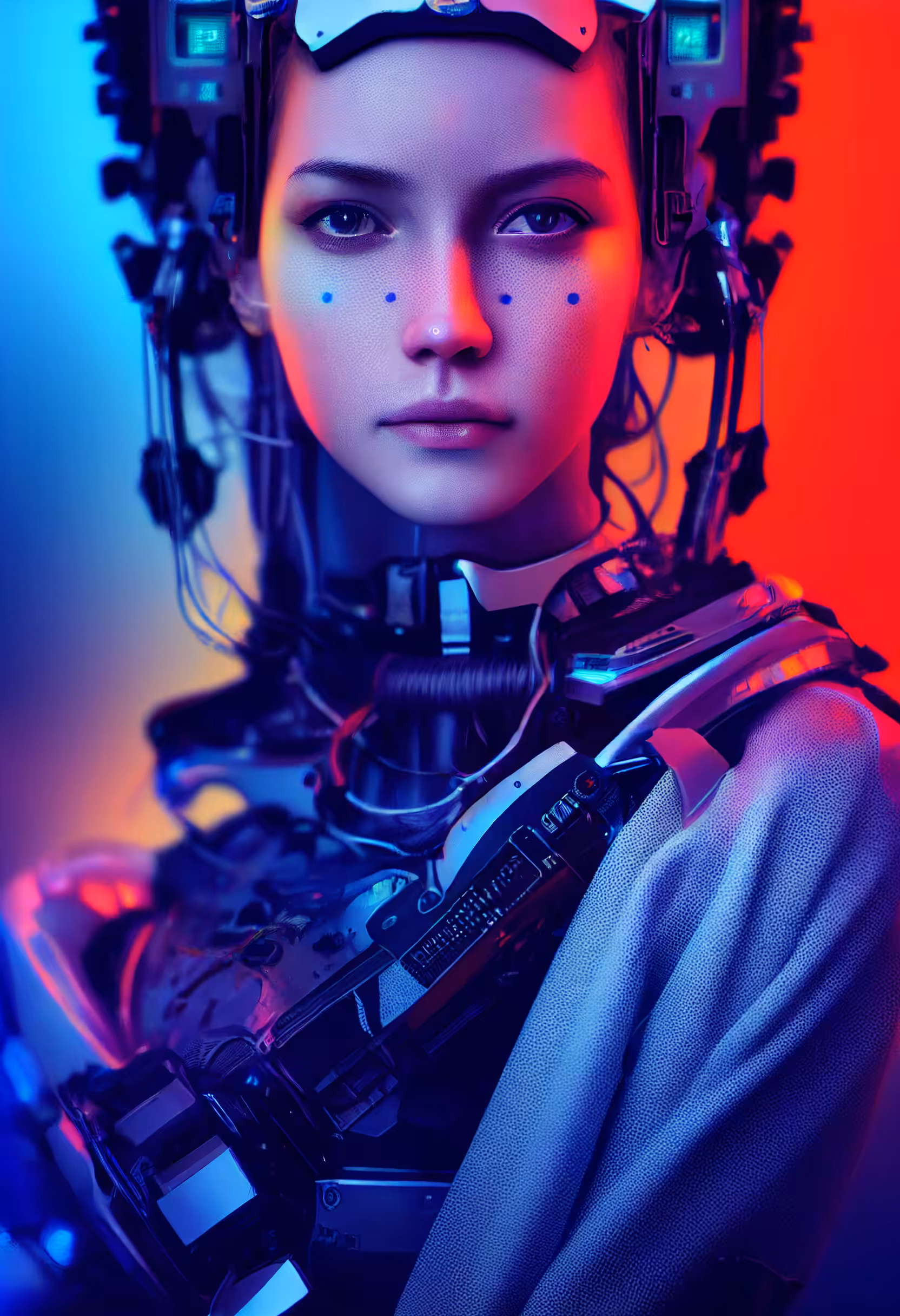Variant Neon Girl Cyborg