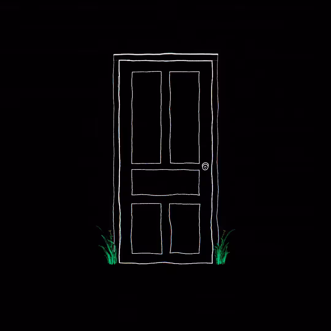behind the door