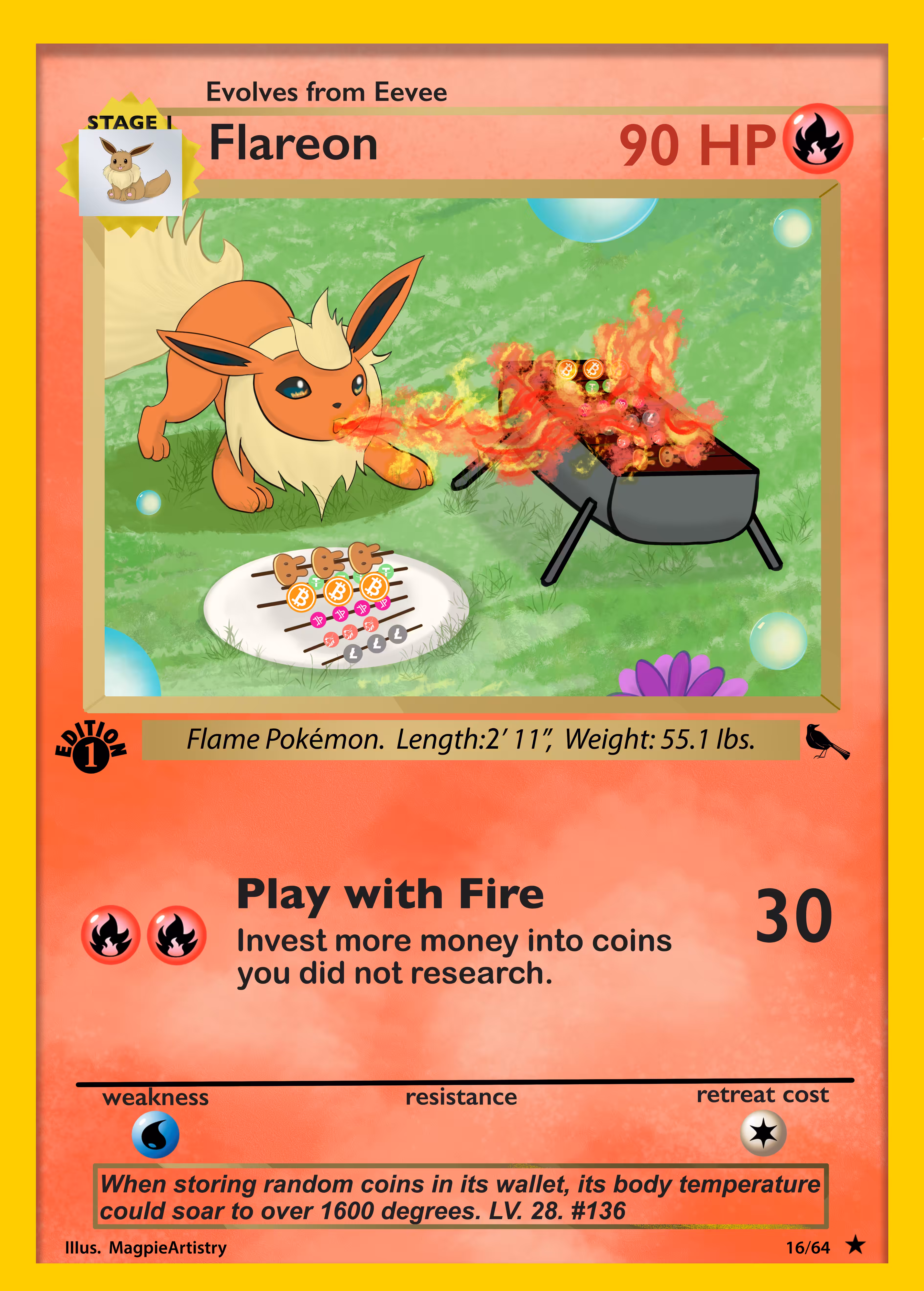 1st Edition Flareon --CryptoMon Series 