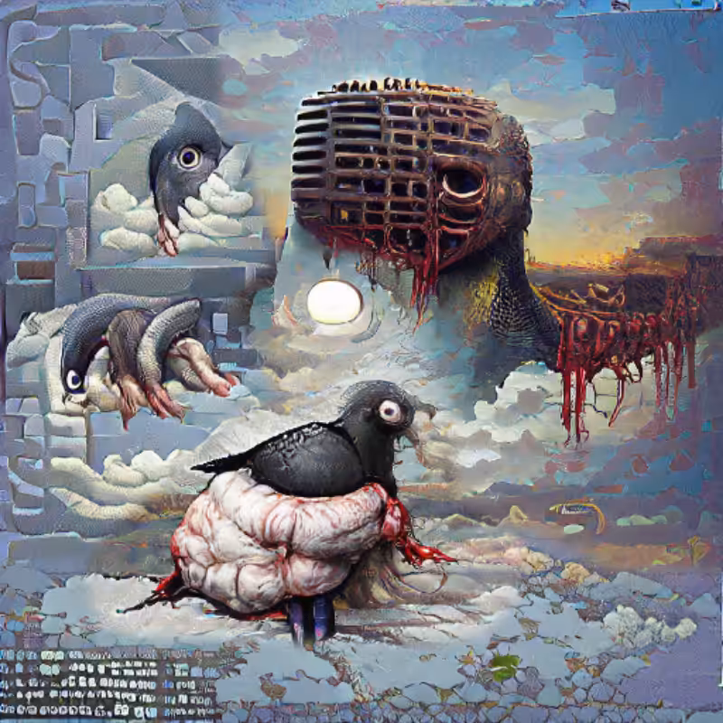 Pigeon Sat on a Brain Reflecting Existence #9