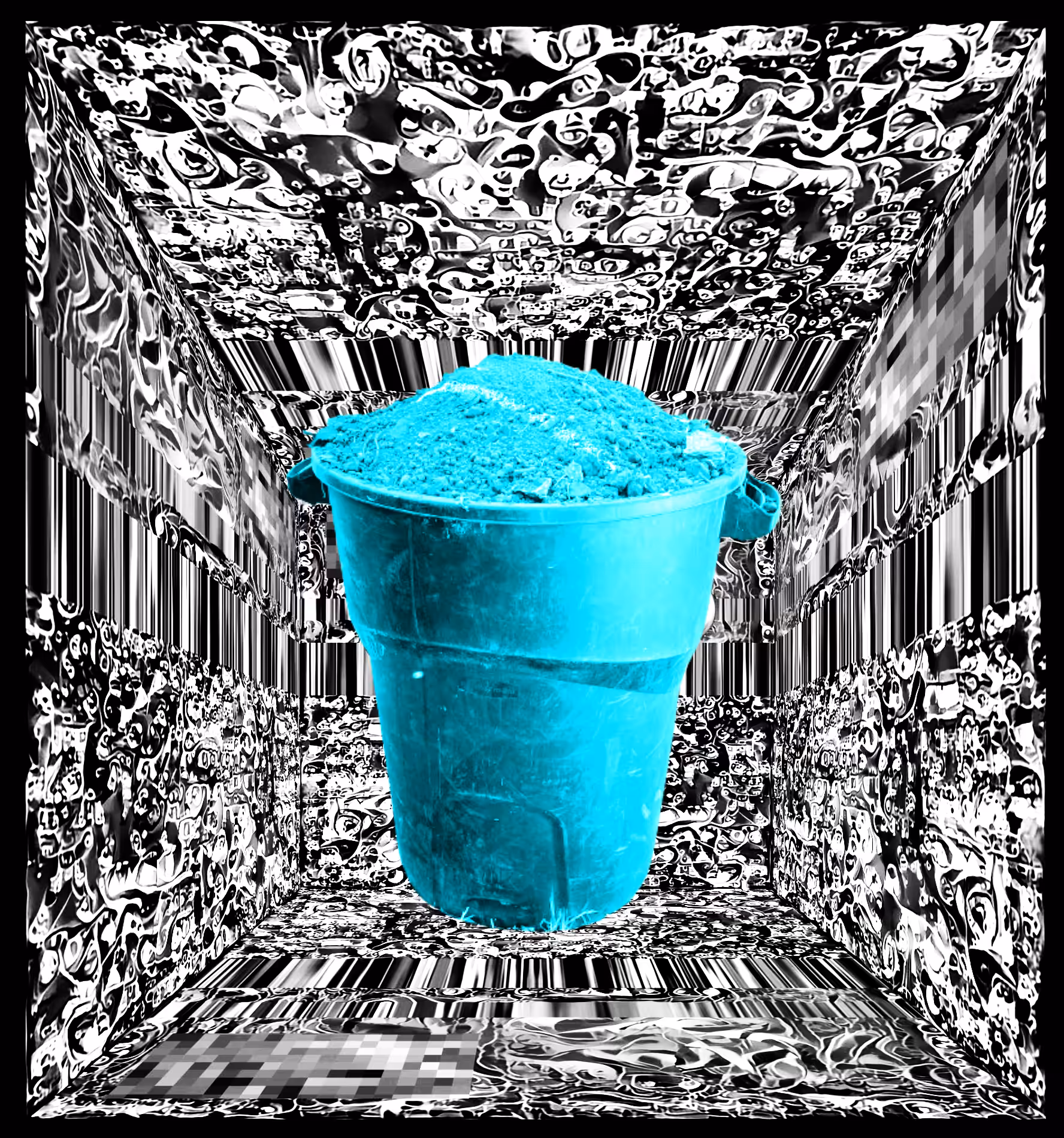 An Dirt-Filled Bin Suspended in Time