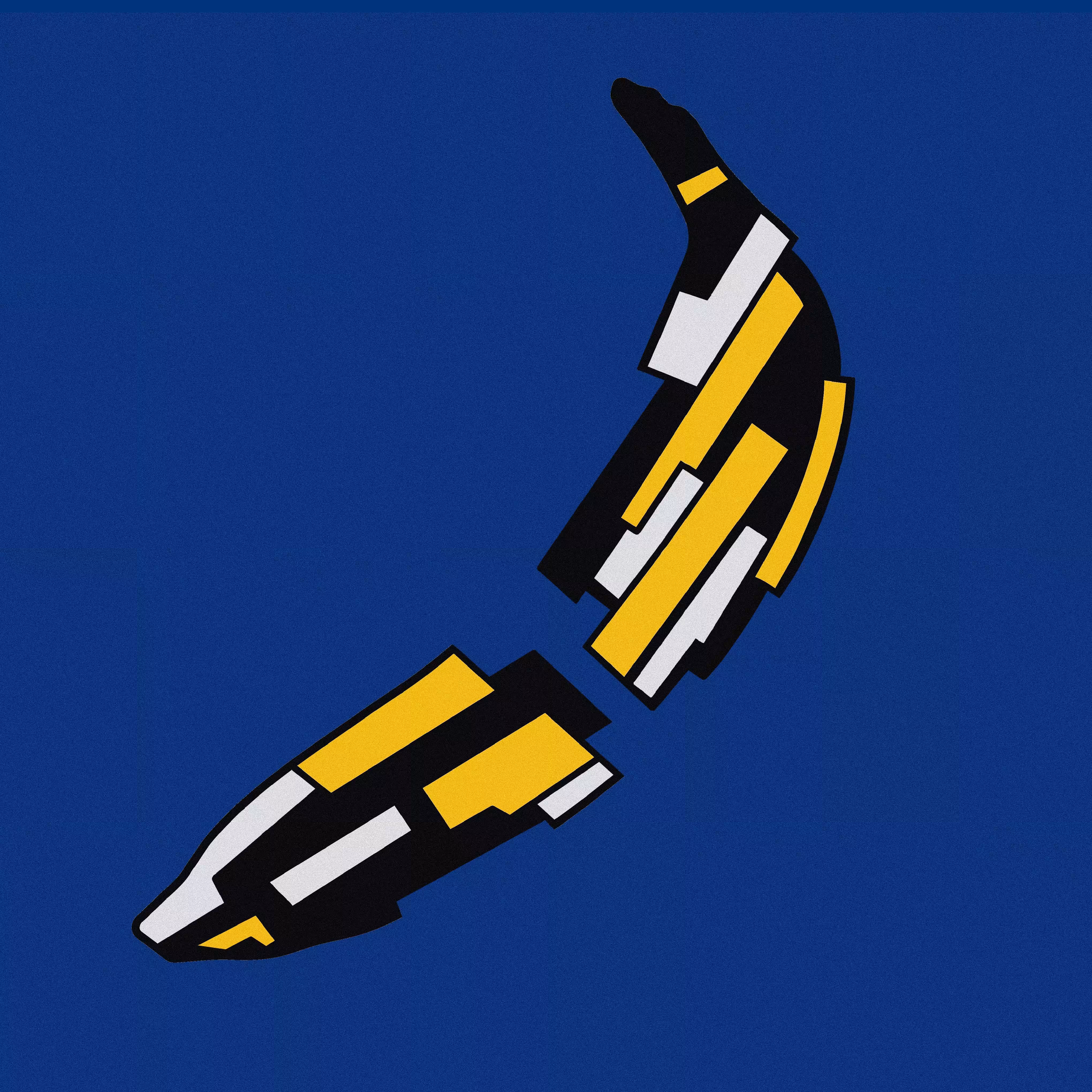Banana on blue