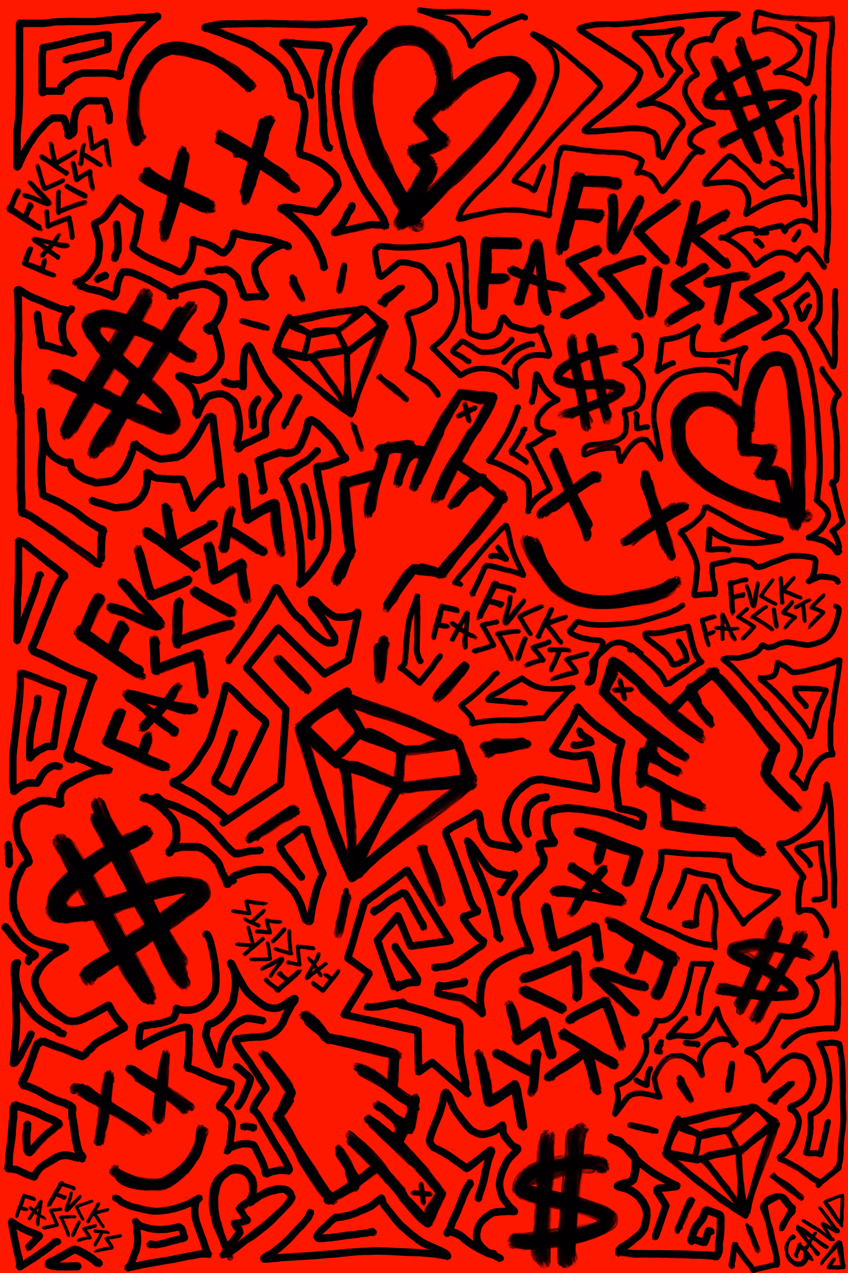 FVCK FASCISTS, ALL OVER DOODLE (0300)