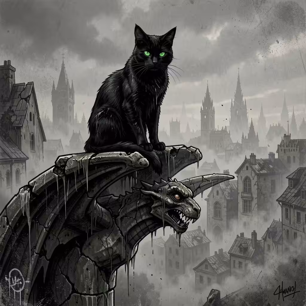 NightCafe Creations: Gargoyle Cat 1