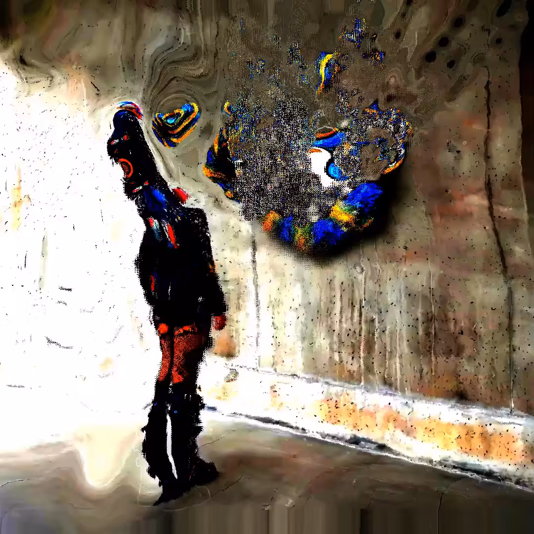 Rapture of a Visitor : Exhibition View "Queer Angle (blue-golden-violett)"