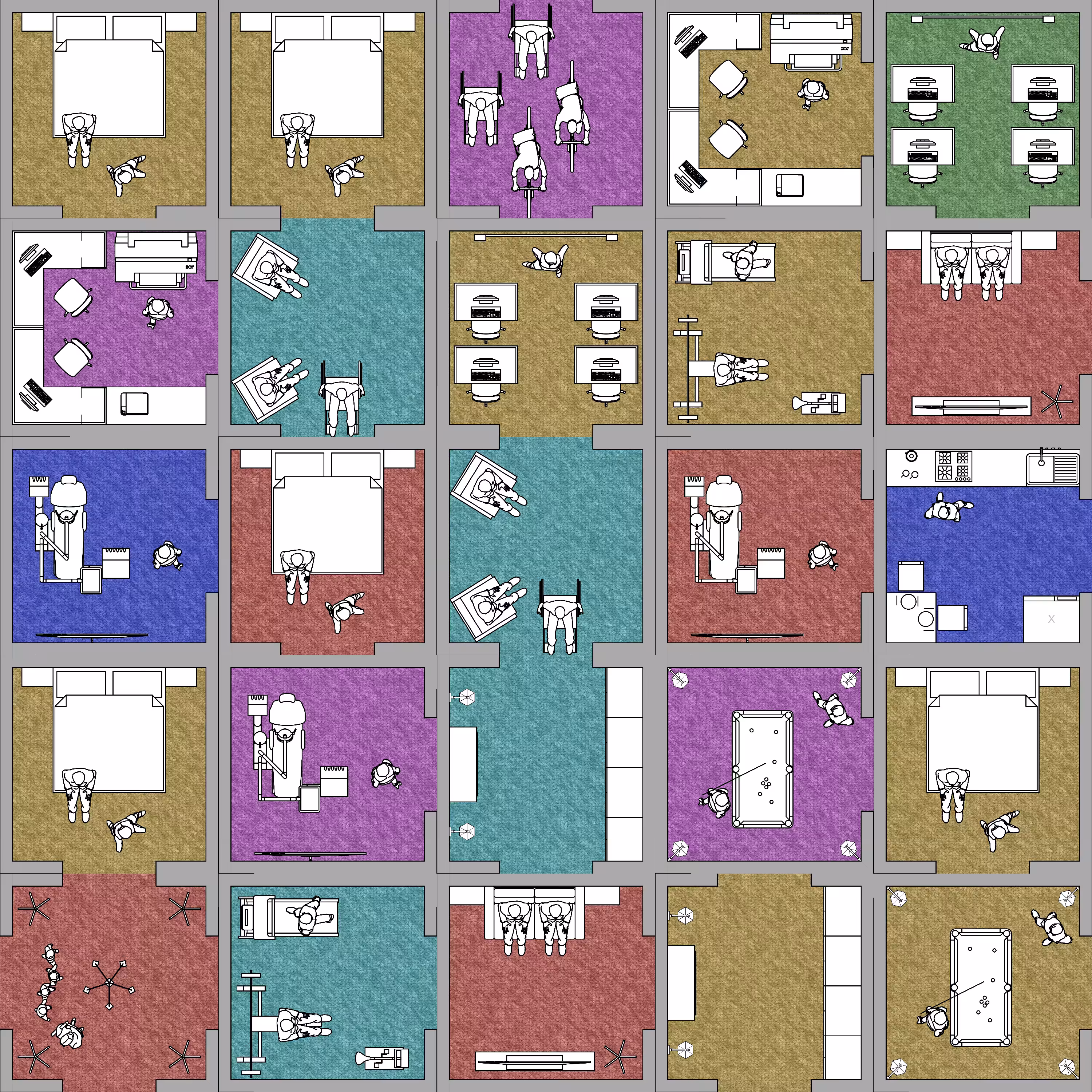 Harlequin block building #42