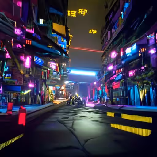 Cyberpunk style street at night #2