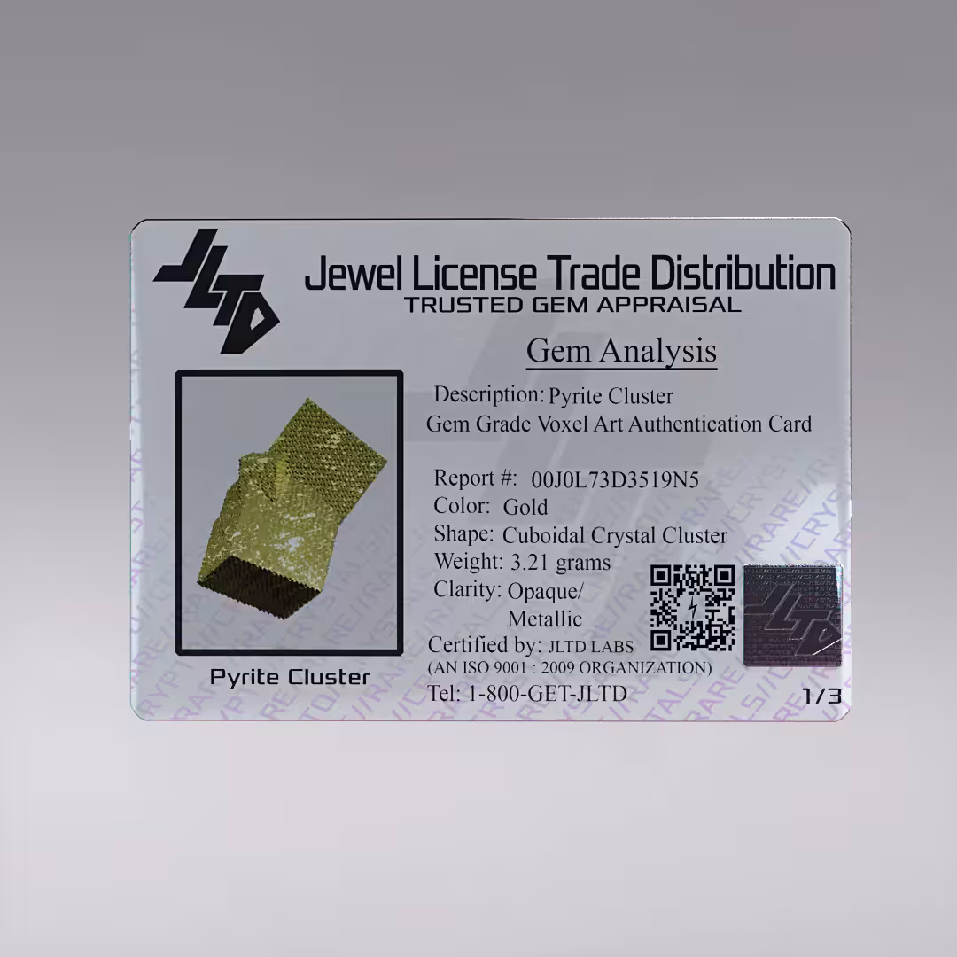Pyrite Authenticity Card 1/3
