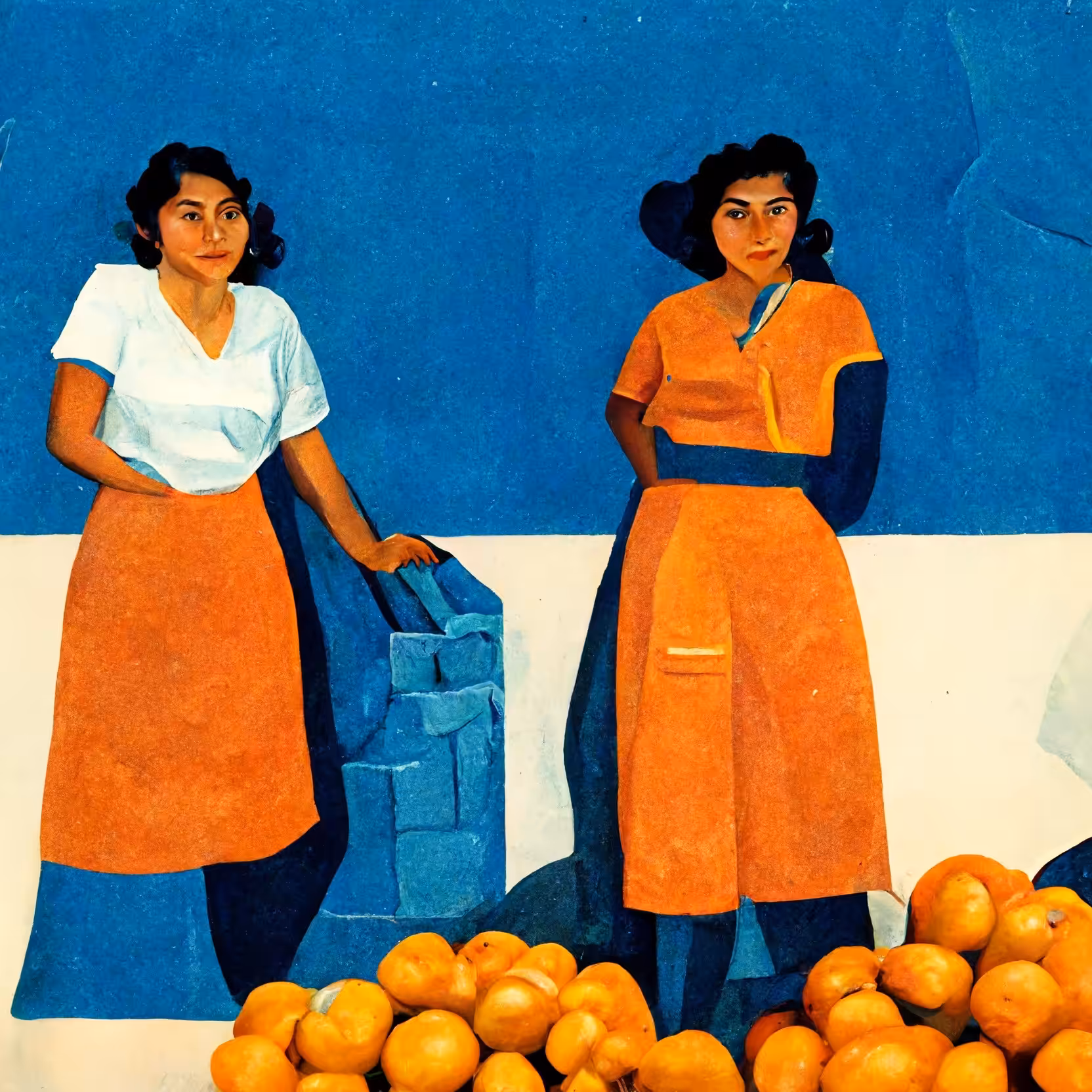 Two Women with Oranges